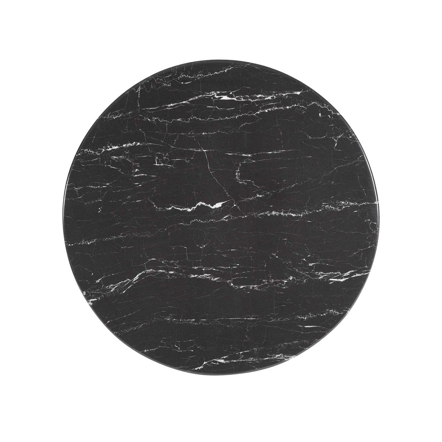 Modern Black Marble Top Dining Table - AptDeco