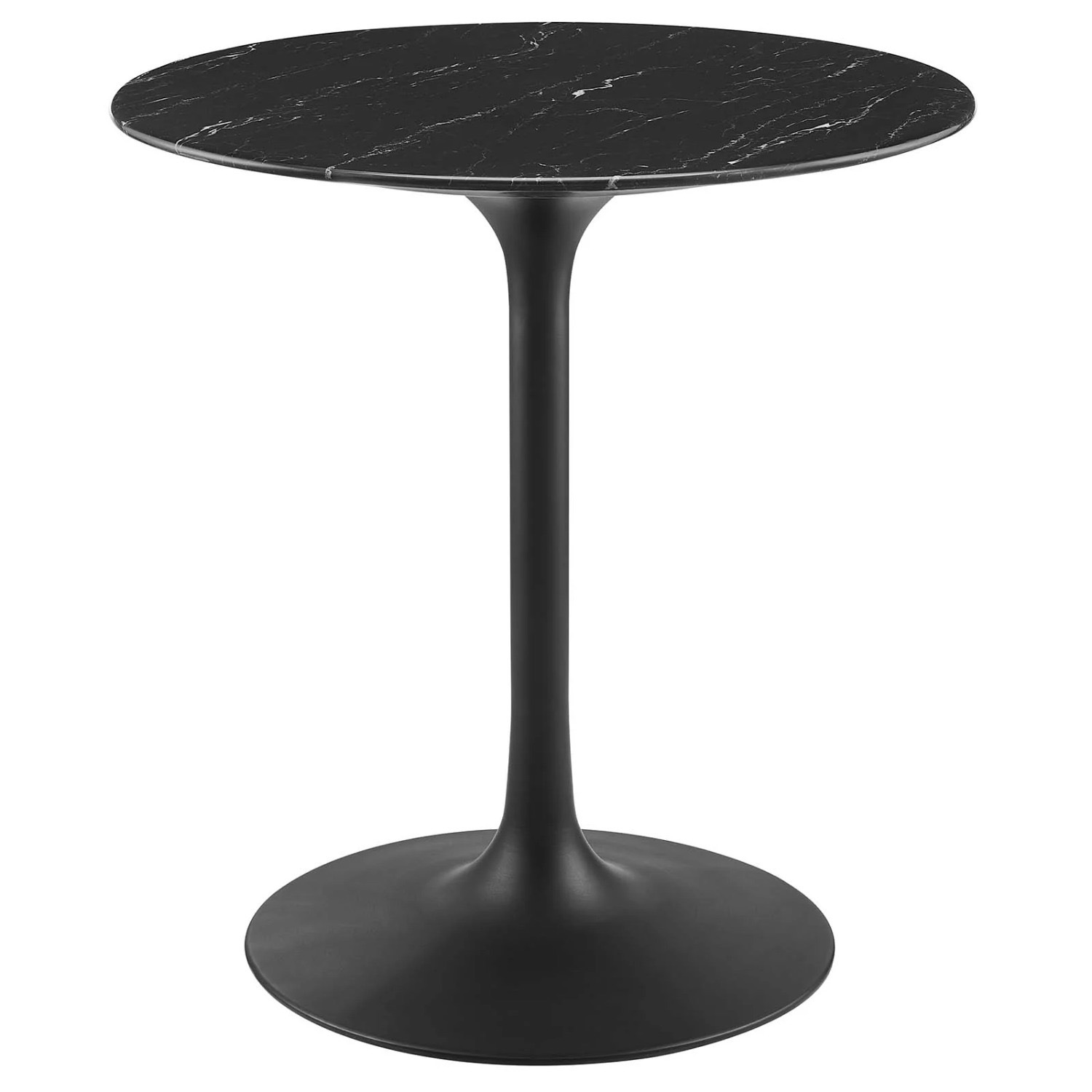 Modern Black Marble Top Dining Table - AptDeco