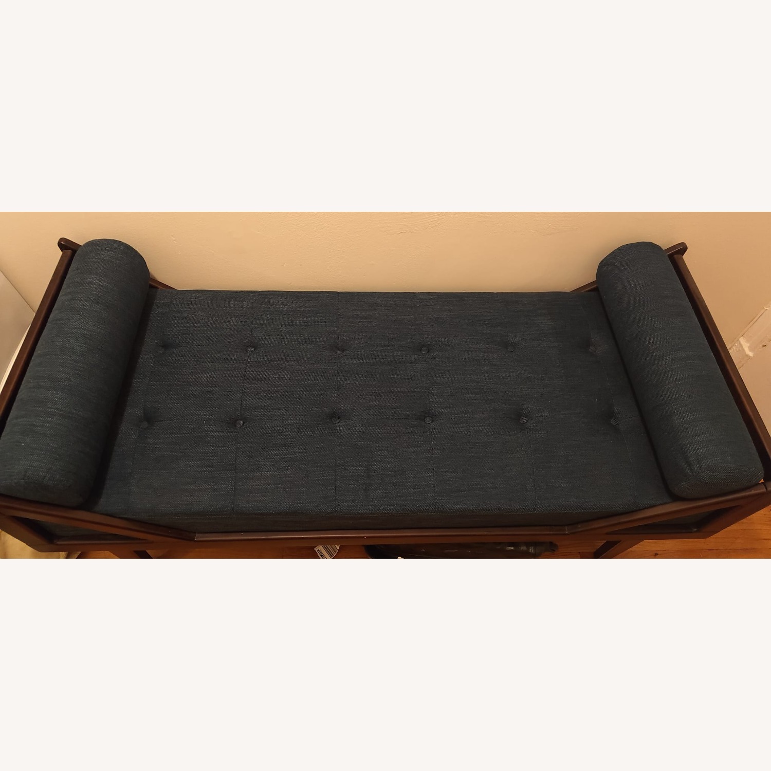 Navy Blue Chaise Lounge with Accent Pillows - image-4