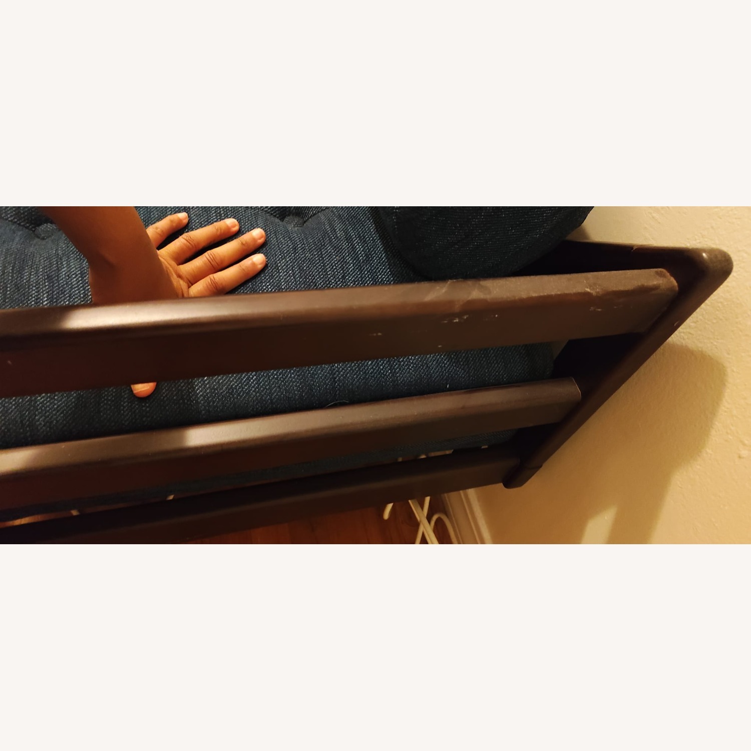 Navy Blue Chaise Lounge with Accent Pillows - image-2