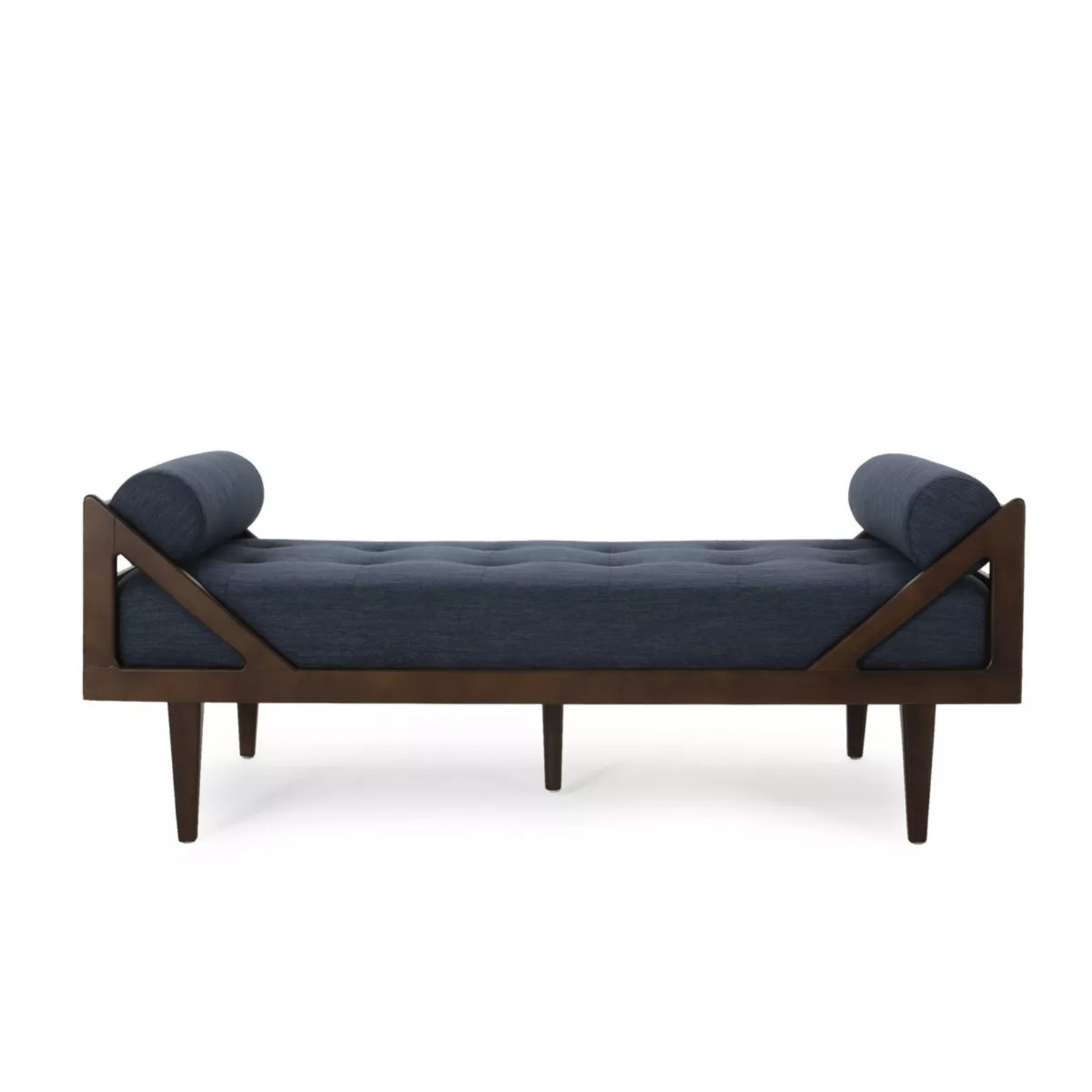 Navy Blue Chaise Lounge with Accent Pillows - image-5
