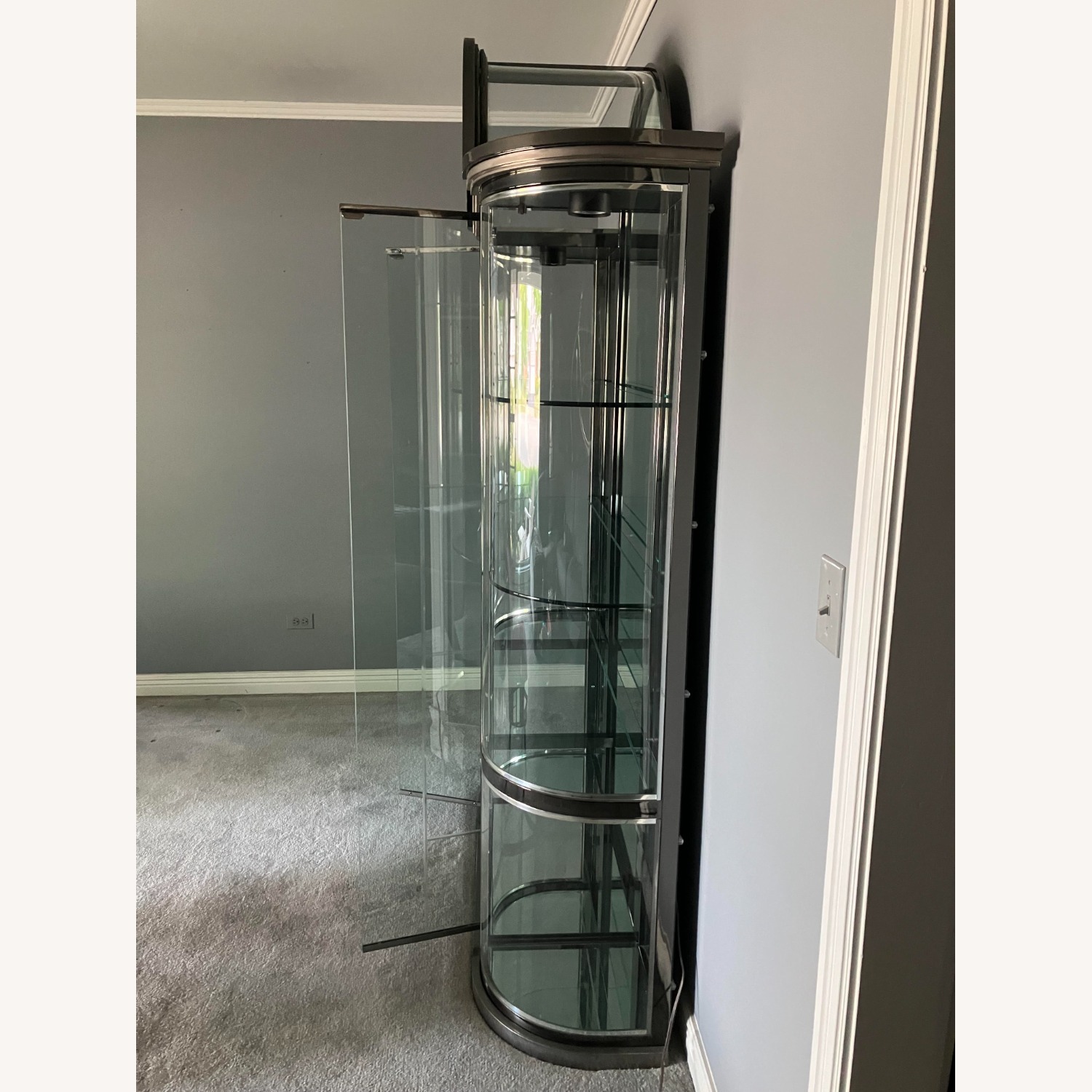 Contemporary Glass Curio Display Cabinet - image-3