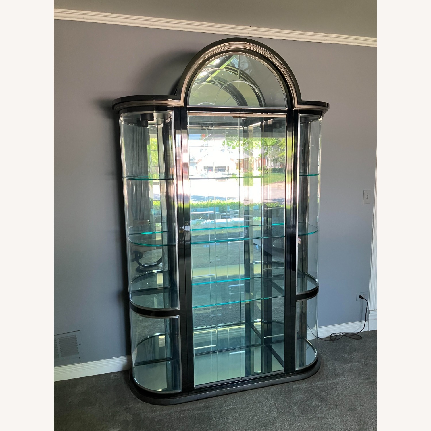 Contemporary Glass Curio Display Cabinet - image-1