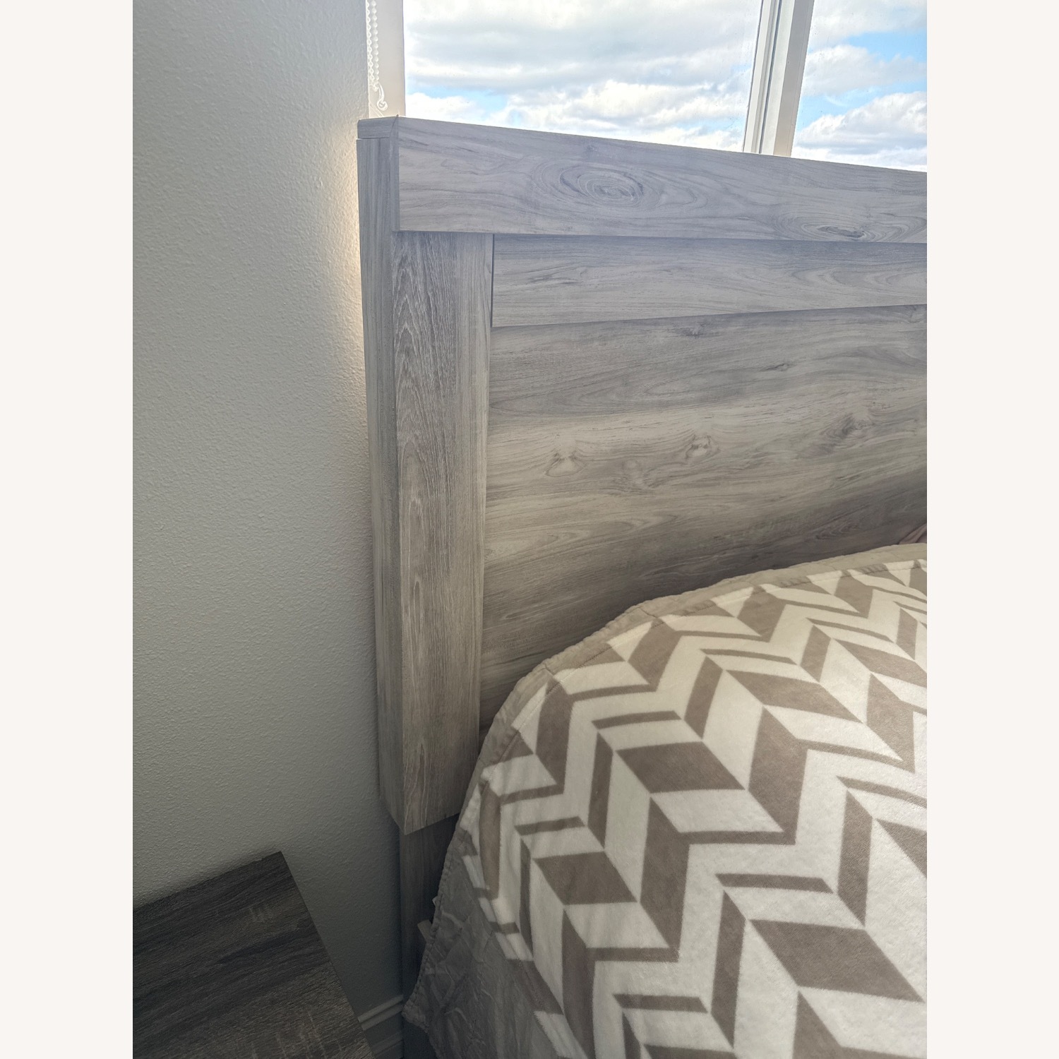 Modern Light Grey Panel Bed  - image-3