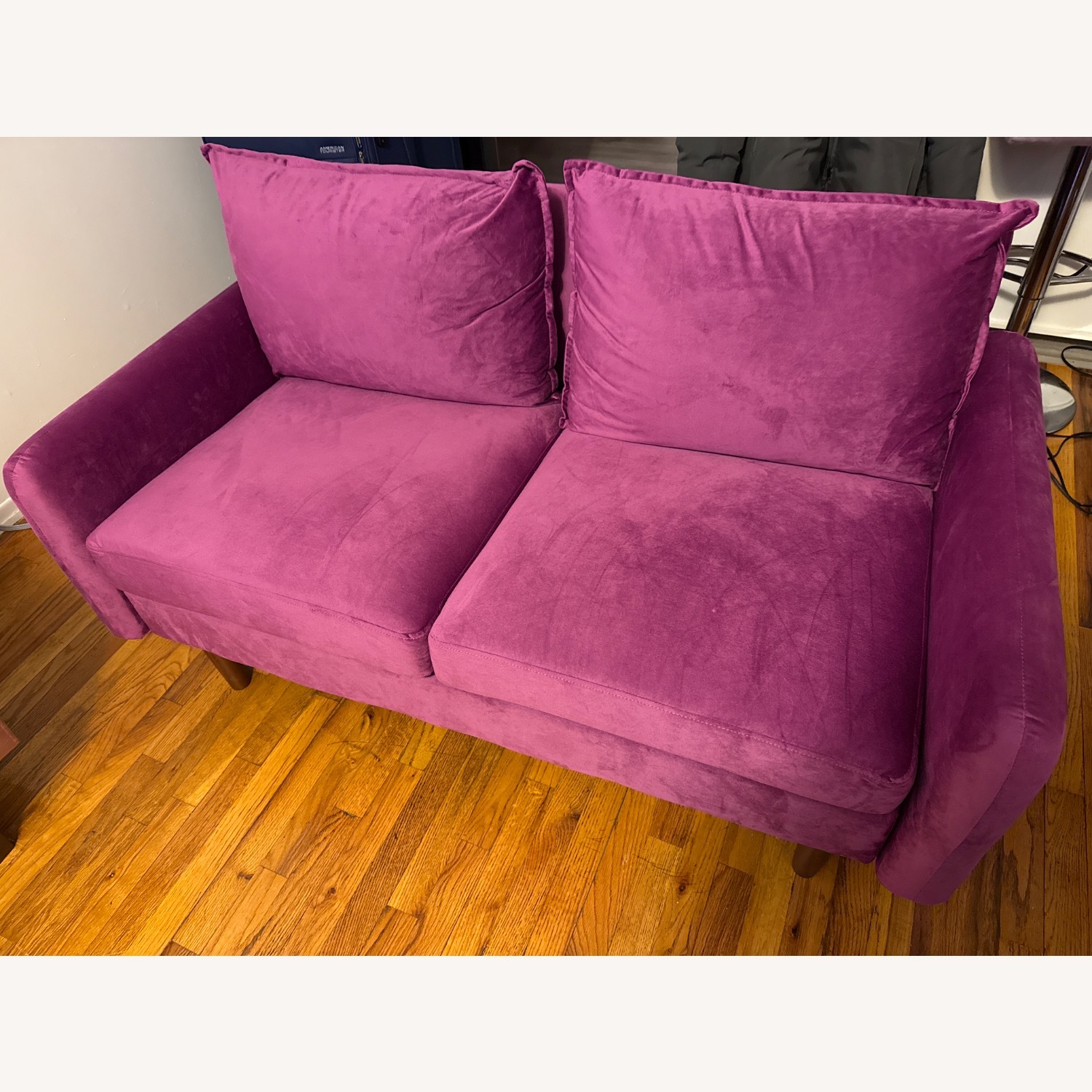 Wanse Purple Velvet Loveseat  - image-1