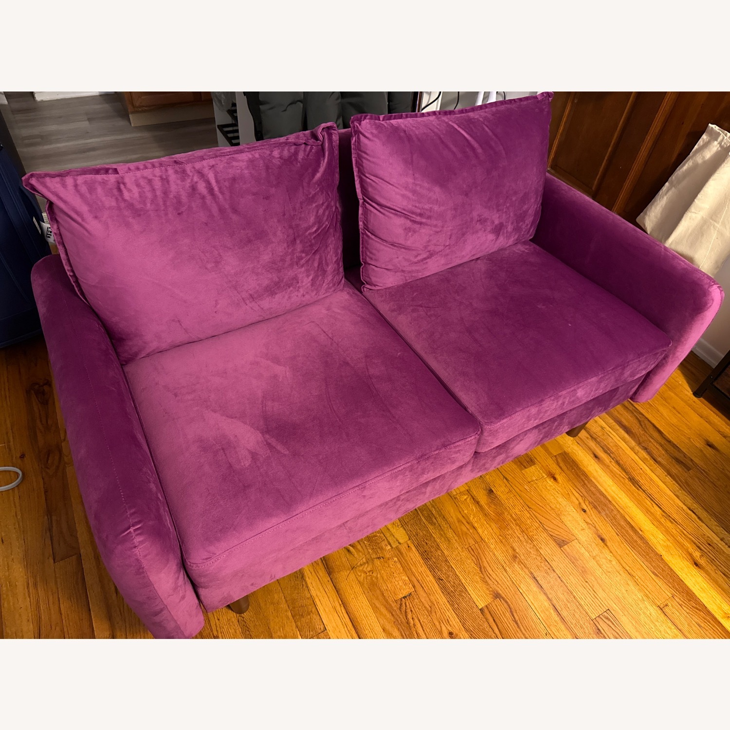 Wanse Purple Velvet Loveseat  - image-3