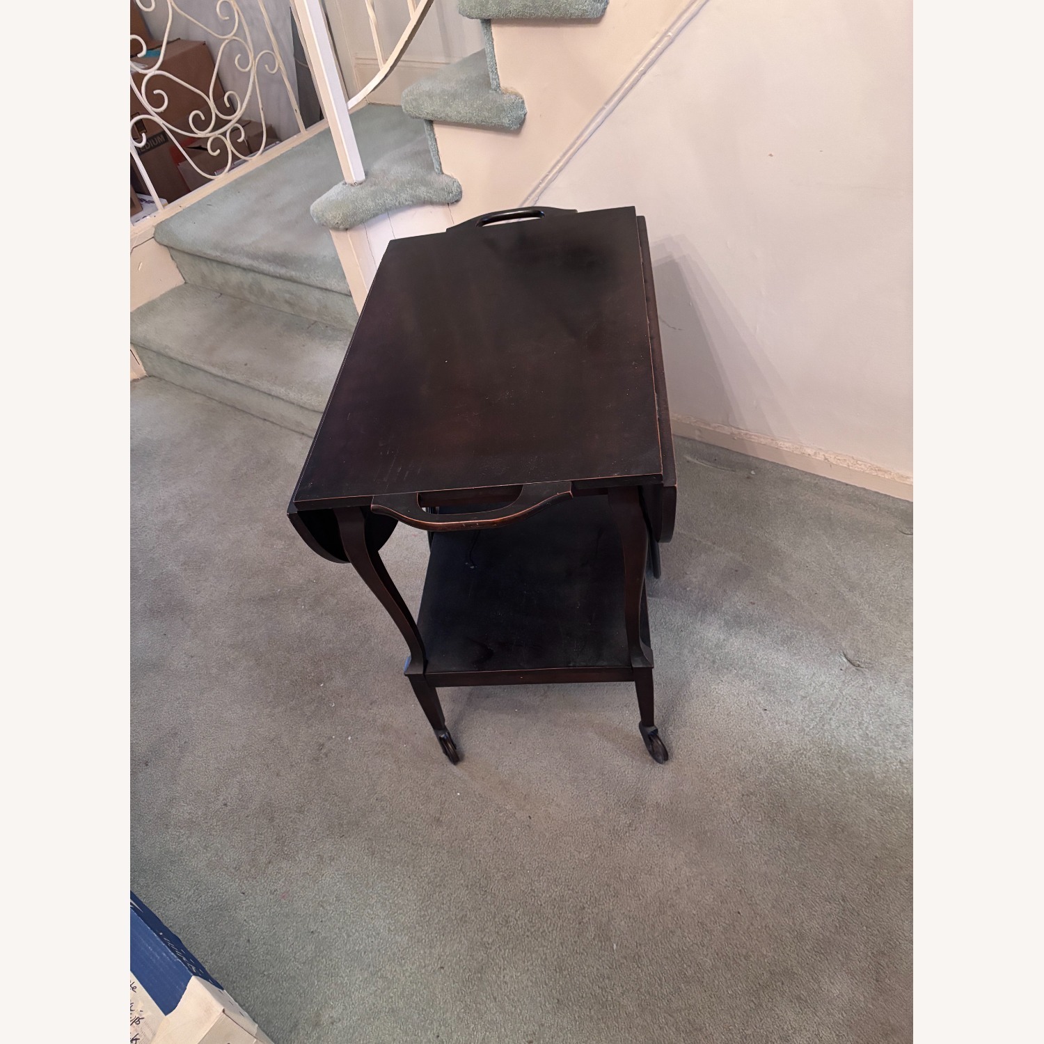 Antique Tea Cart with Wheels and Drop Leafs - image-4