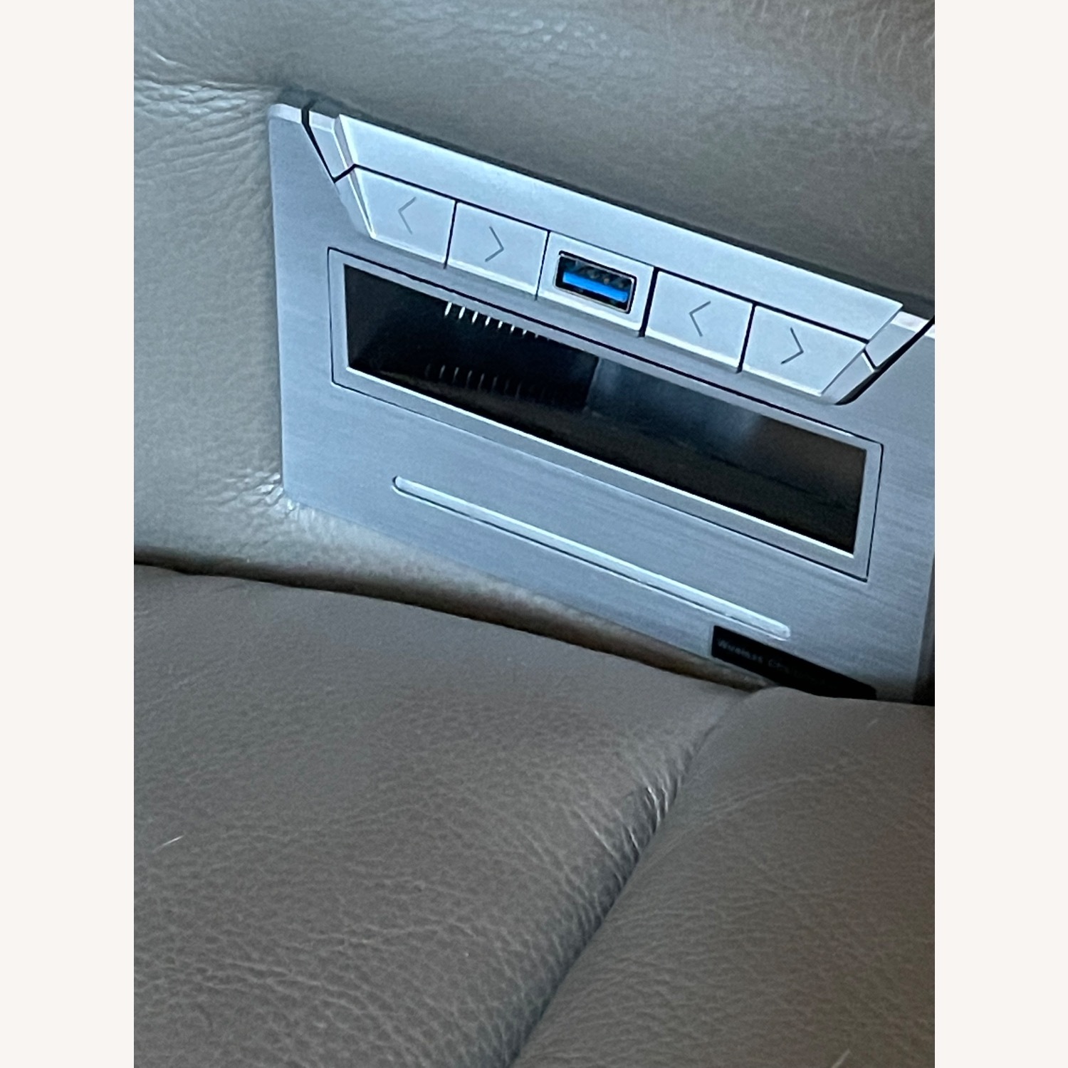 Ashley Furniture Leather Recliner Sectional Dove Grey - image-6