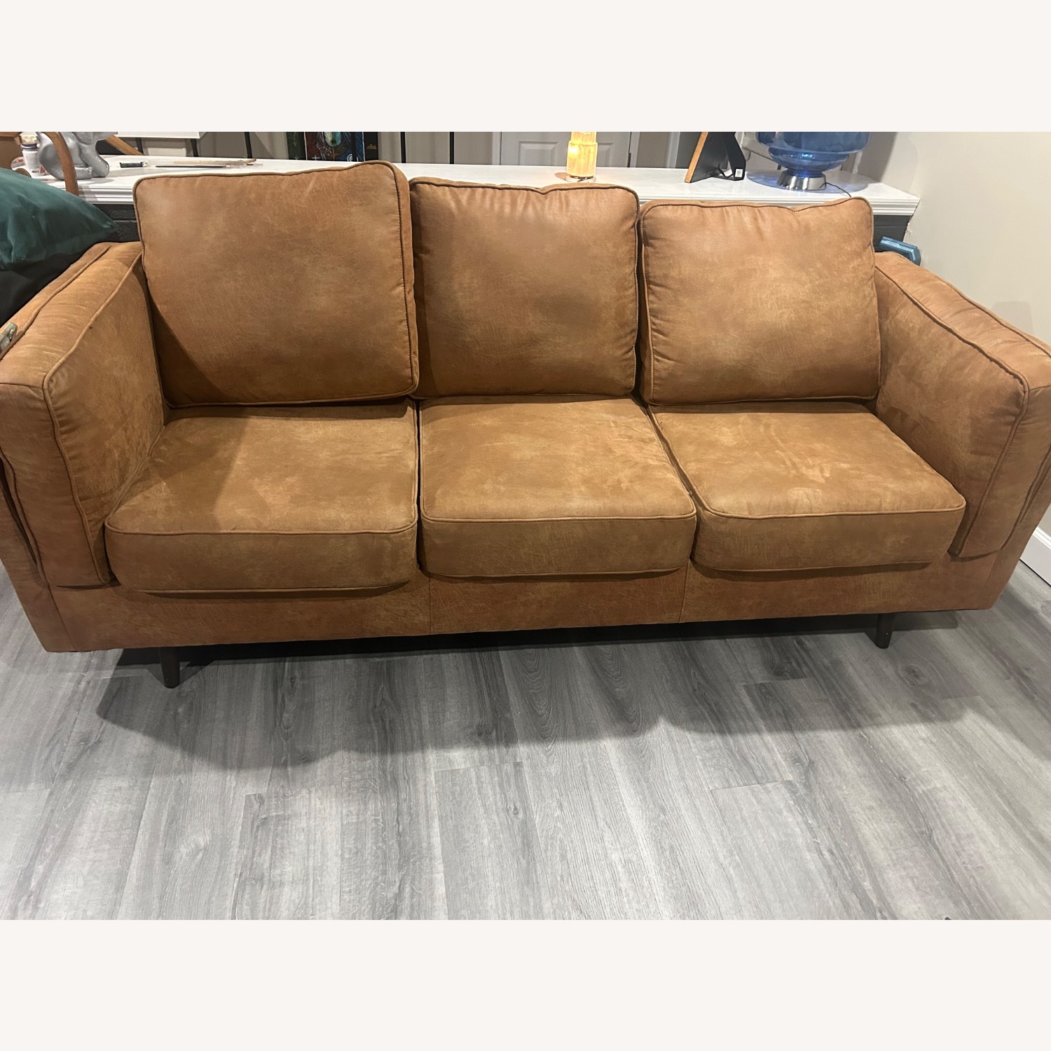 Ashley Furniture Mainz Camel Microsuede Sofa - image-1