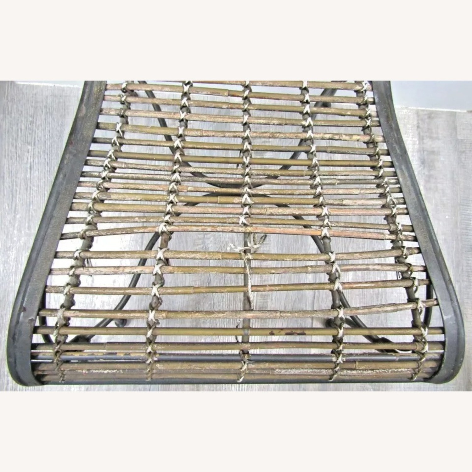 Vintage Iron and Bamboo Side Chair circa 1970's - image-3