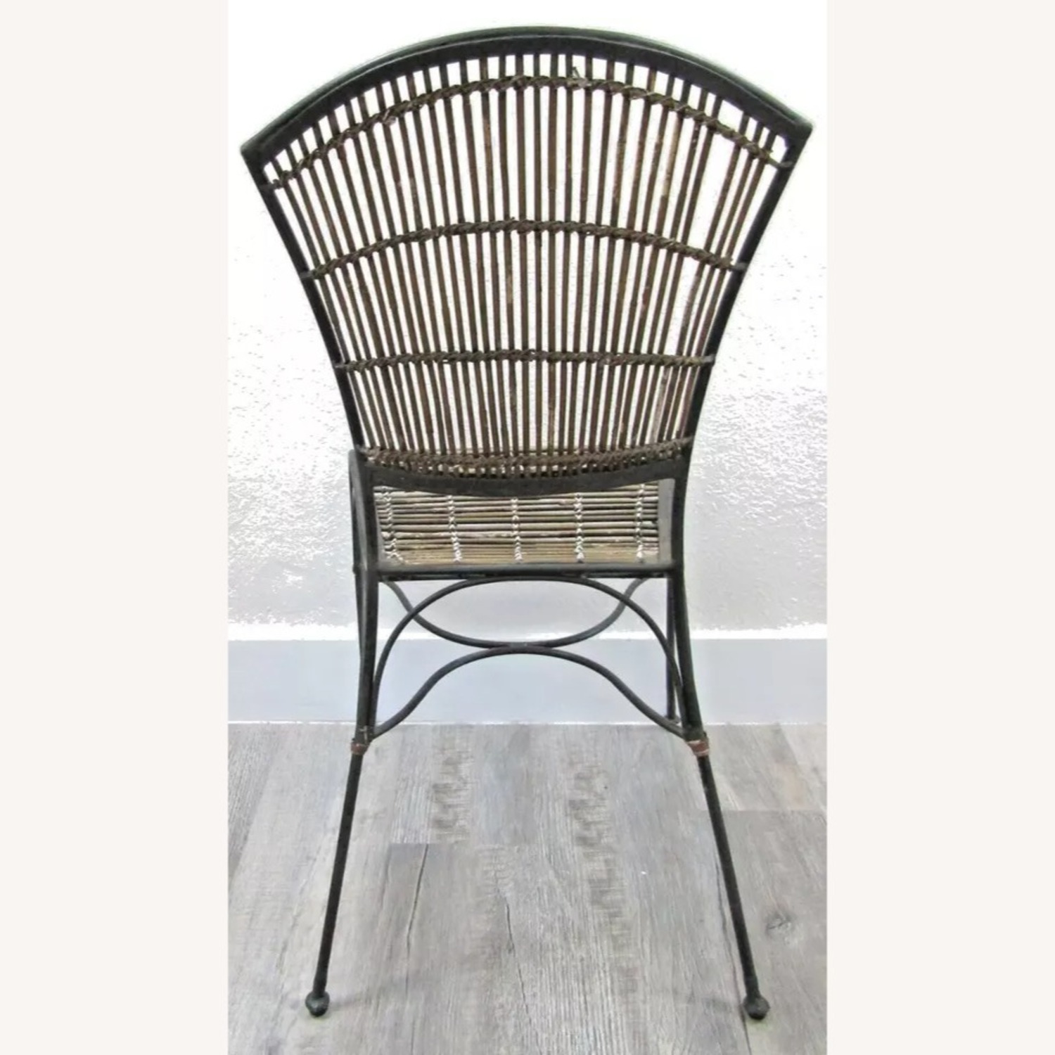 Vintage Iron and Bamboo Side Chair circa 1970's - image-5