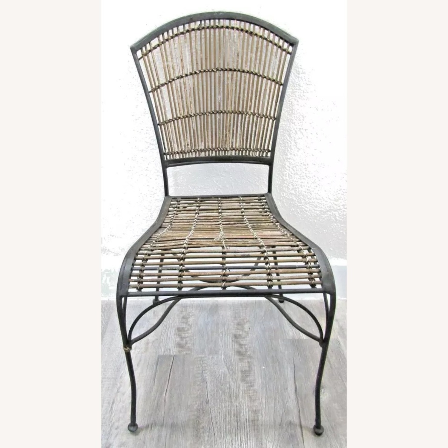 Vintage Iron and Bamboo Side Chair circa 1970's - image-1