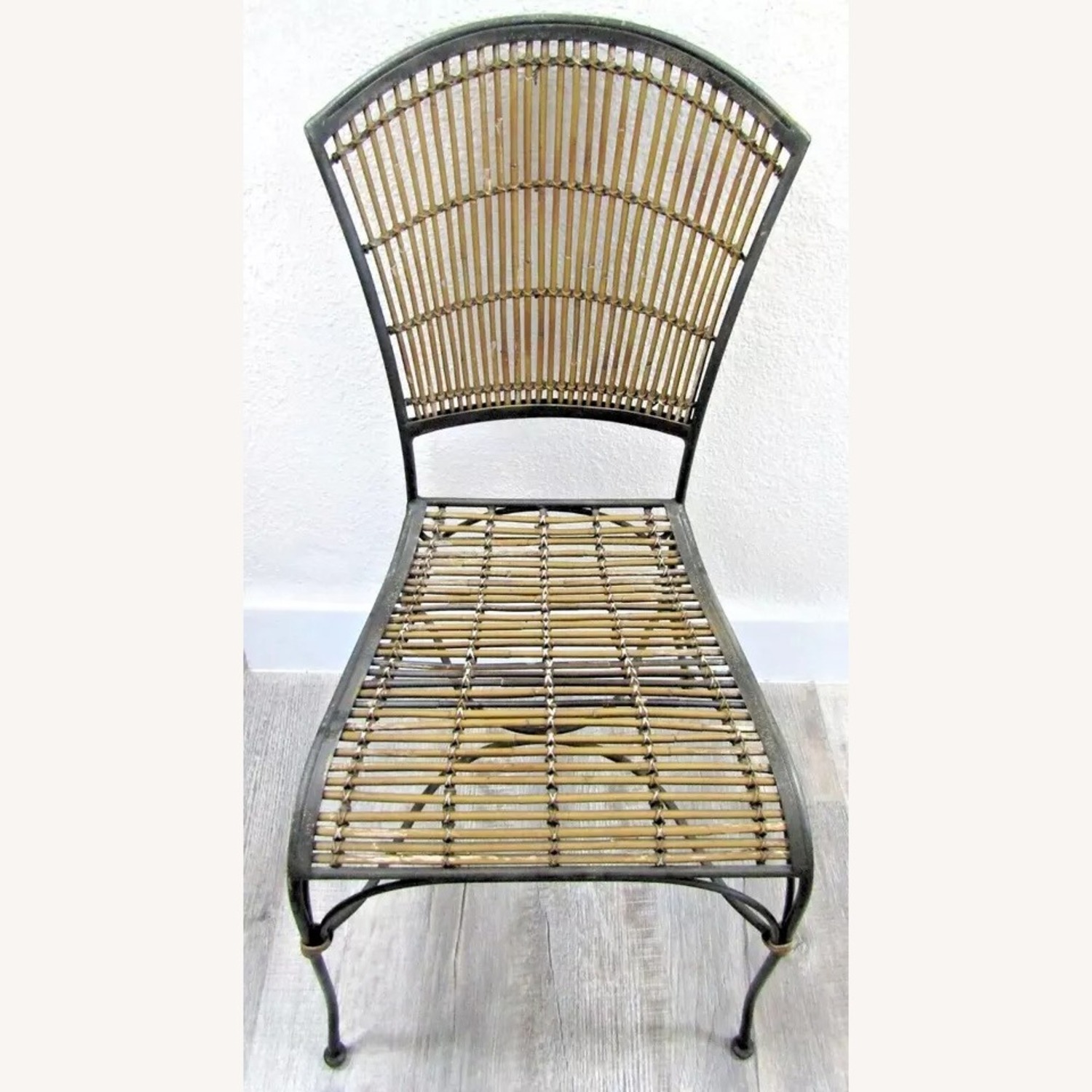 Vintage Mid-Century Iron and Bamboo Side Chair - image-2