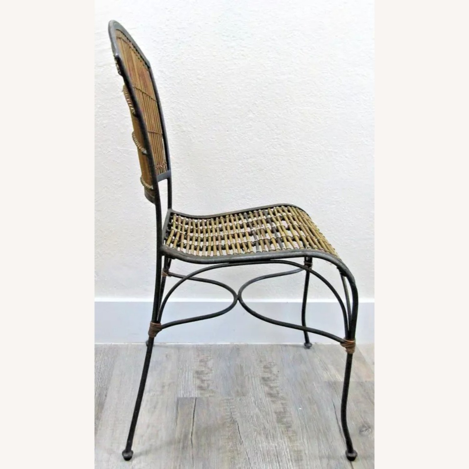 Vintage Mid-Century Iron and Bamboo Side Chair - image-5