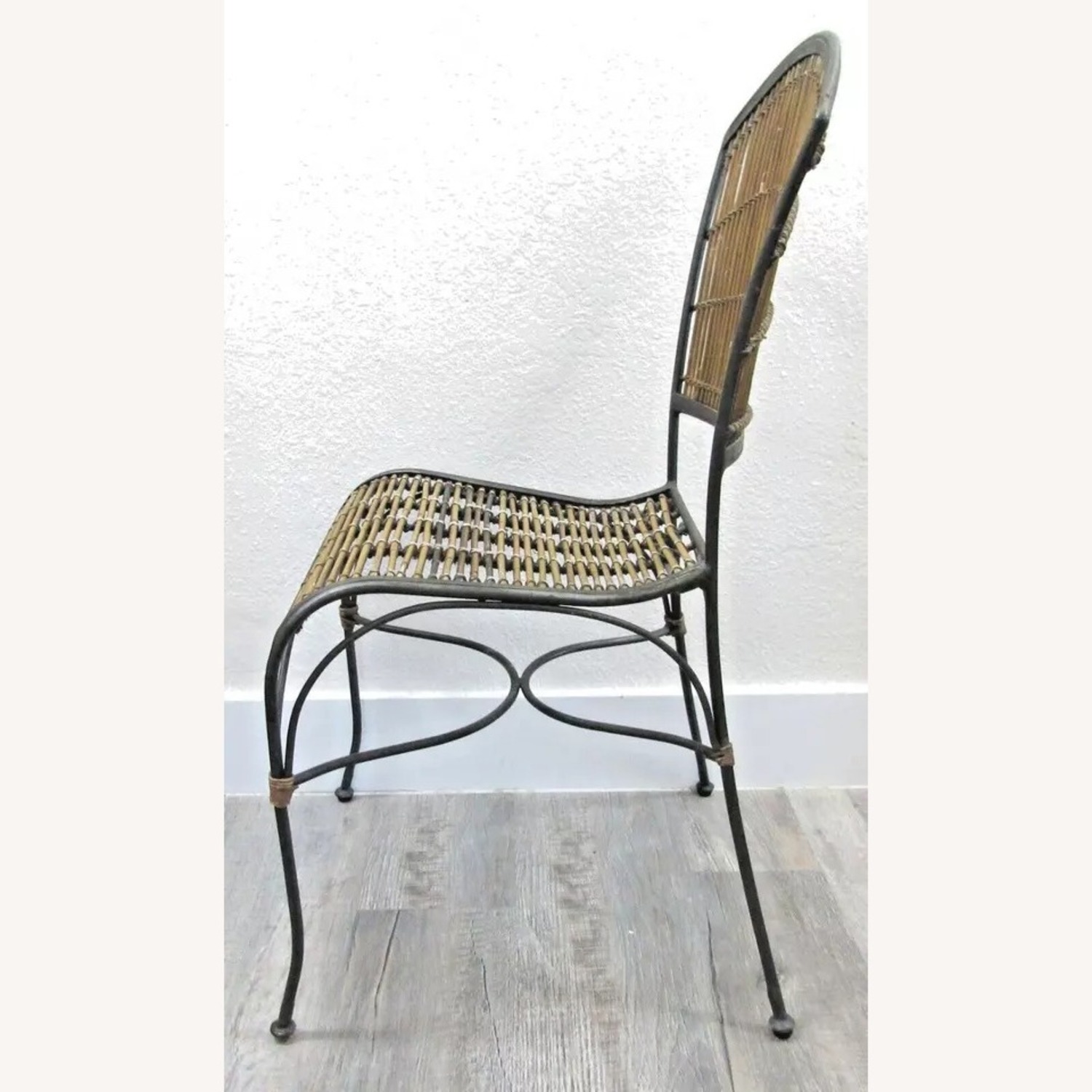Vintage Mid-Century Iron and Bamboo Side Chair - image-7