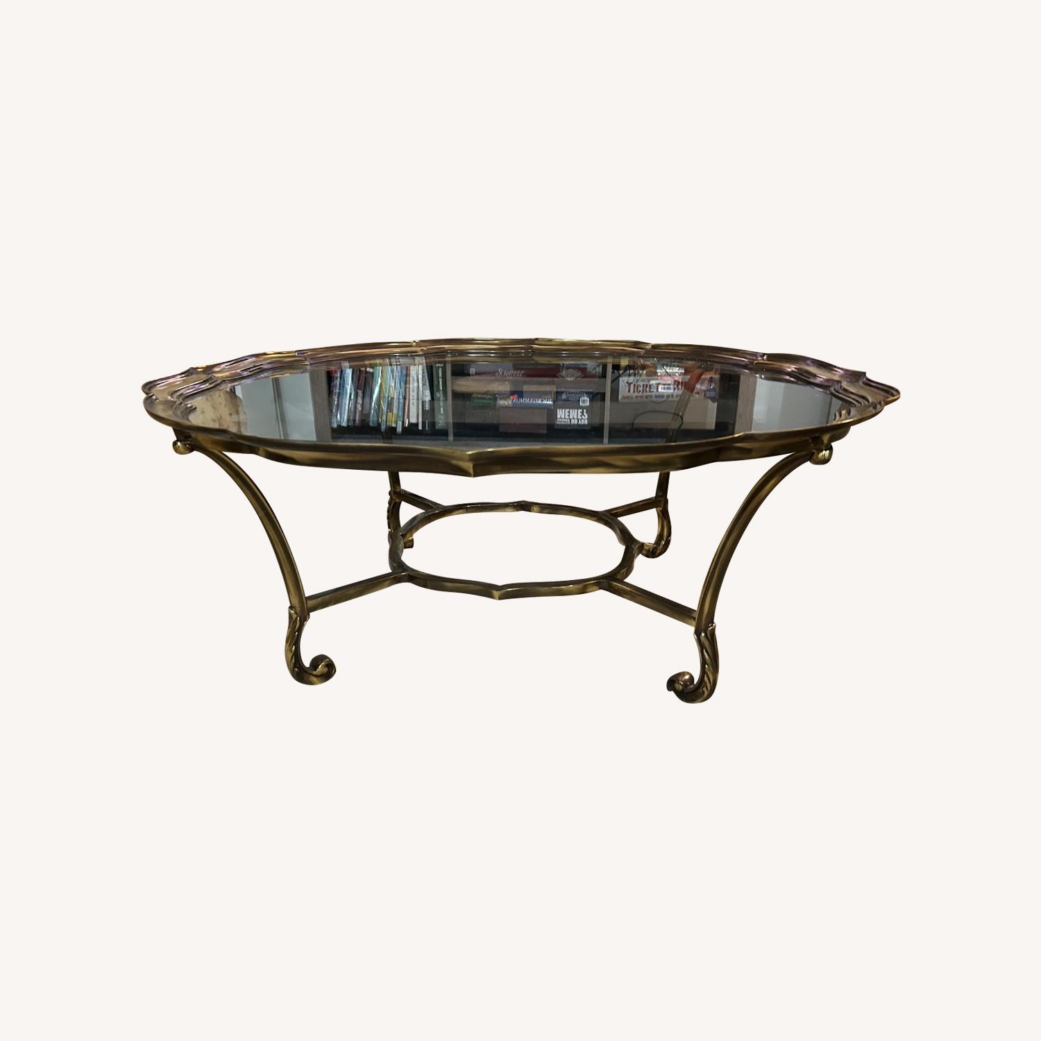 Brass and Glass Coffee Table - image-0
