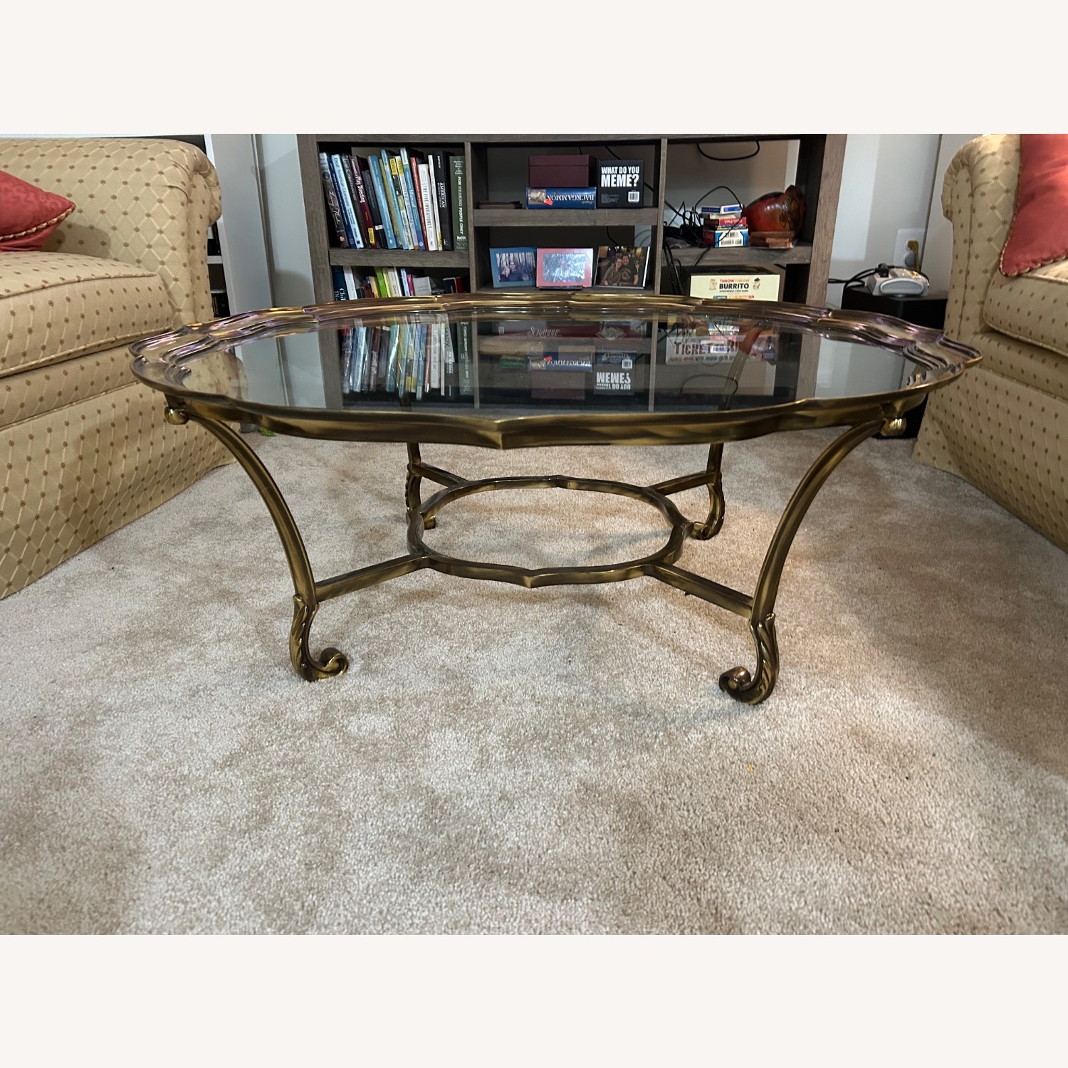 Brass and Glass Coffee Table - image-2