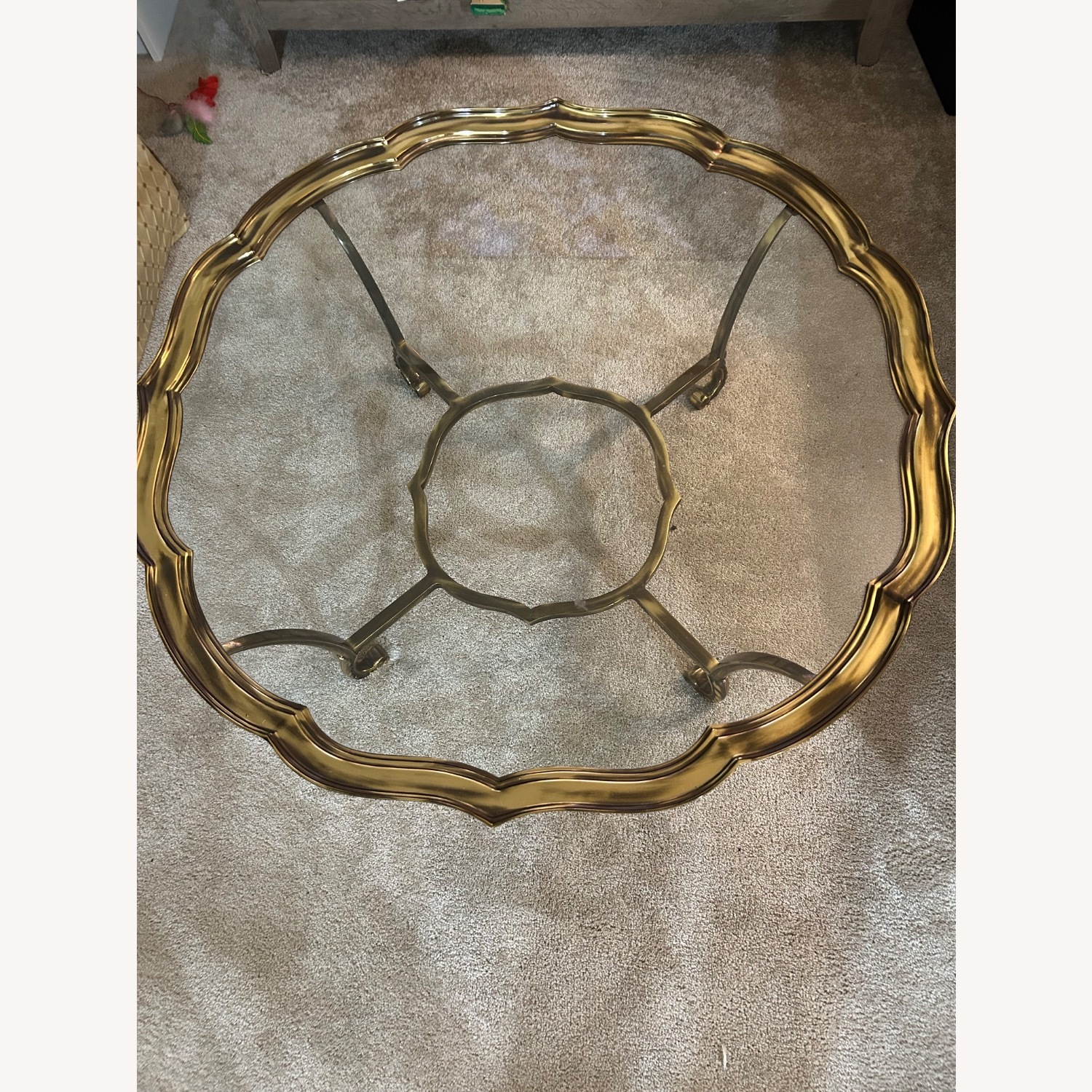 Brass and Glass Coffee Table - image-1