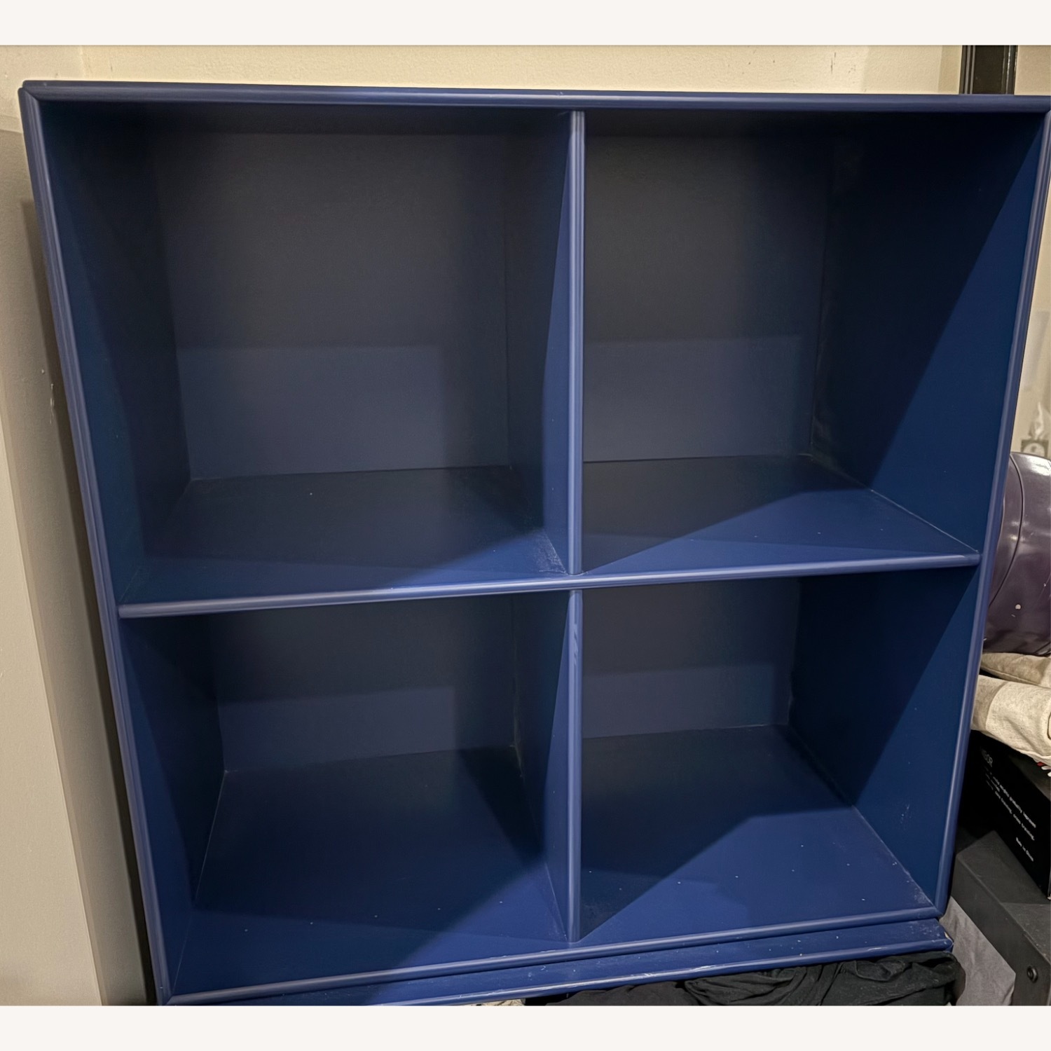 Blue Wooden Cube Storage Unit - image-1