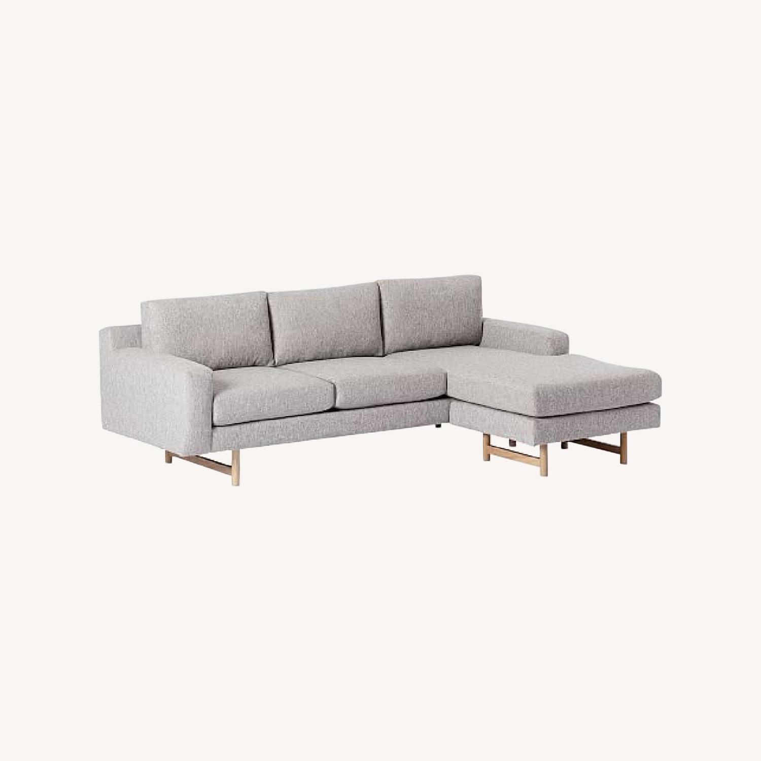 West Elm Gray Eddy 90’ Reversible Sectional - image-0
