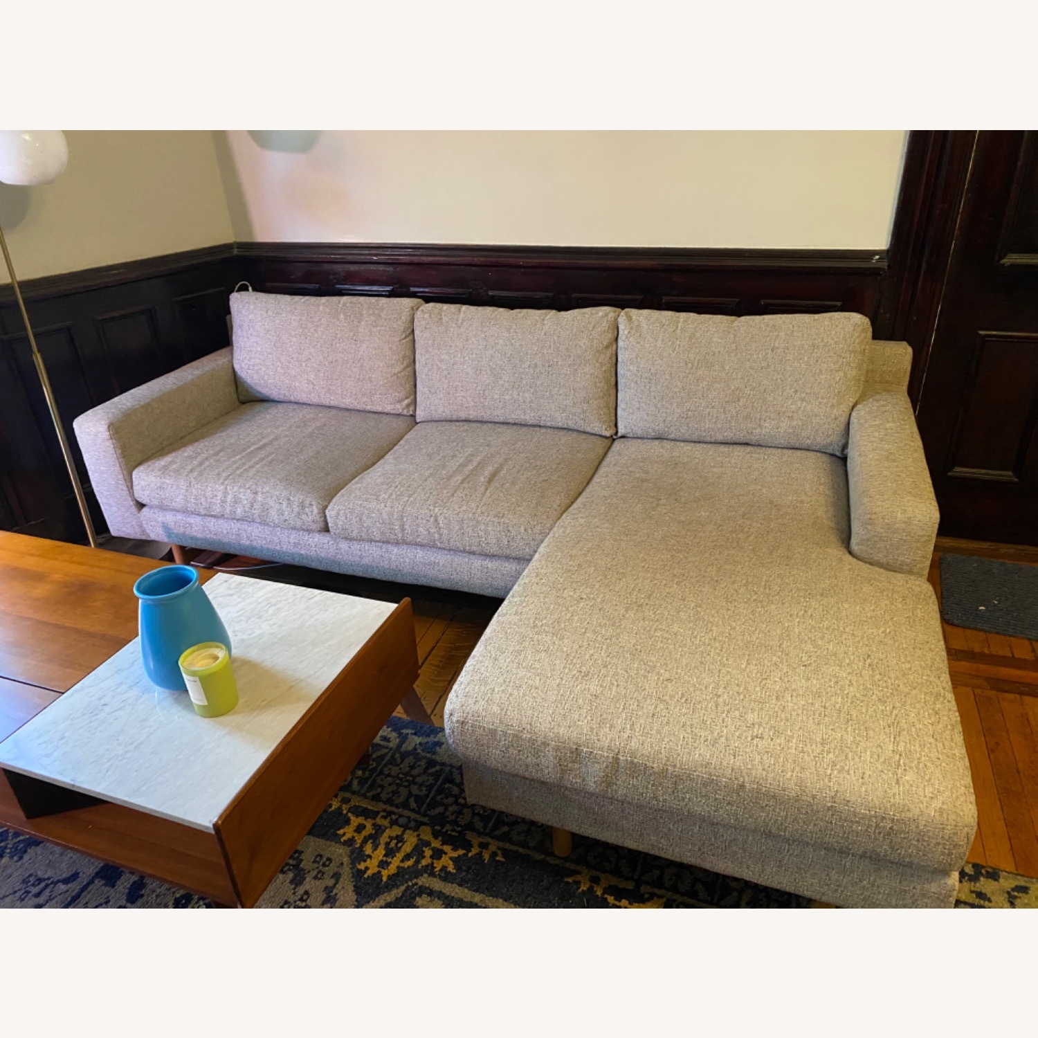 West Elm Gray Eddy 90’ Reversible Sectional - image-4