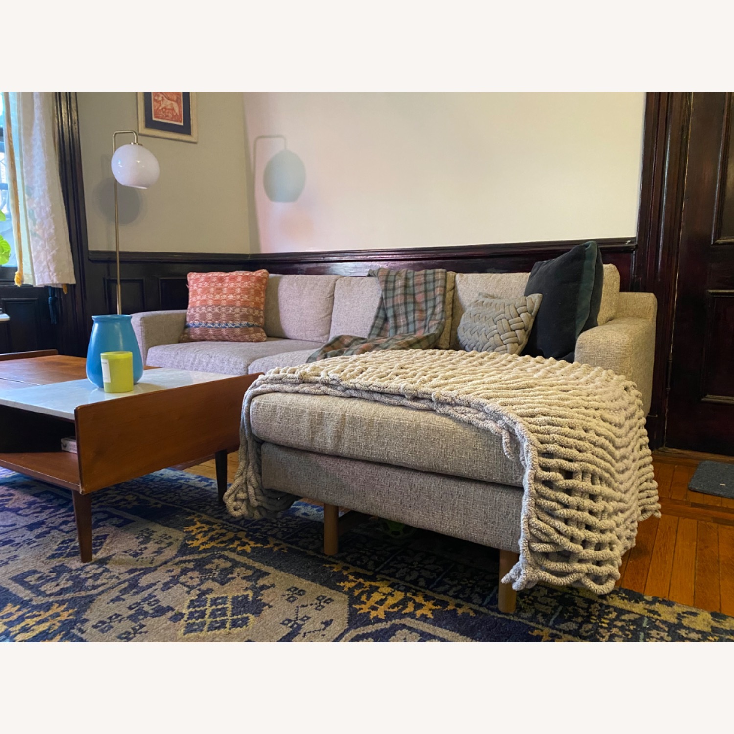 West Elm Gray Eddy 90’ Reversible Sectional - image-2