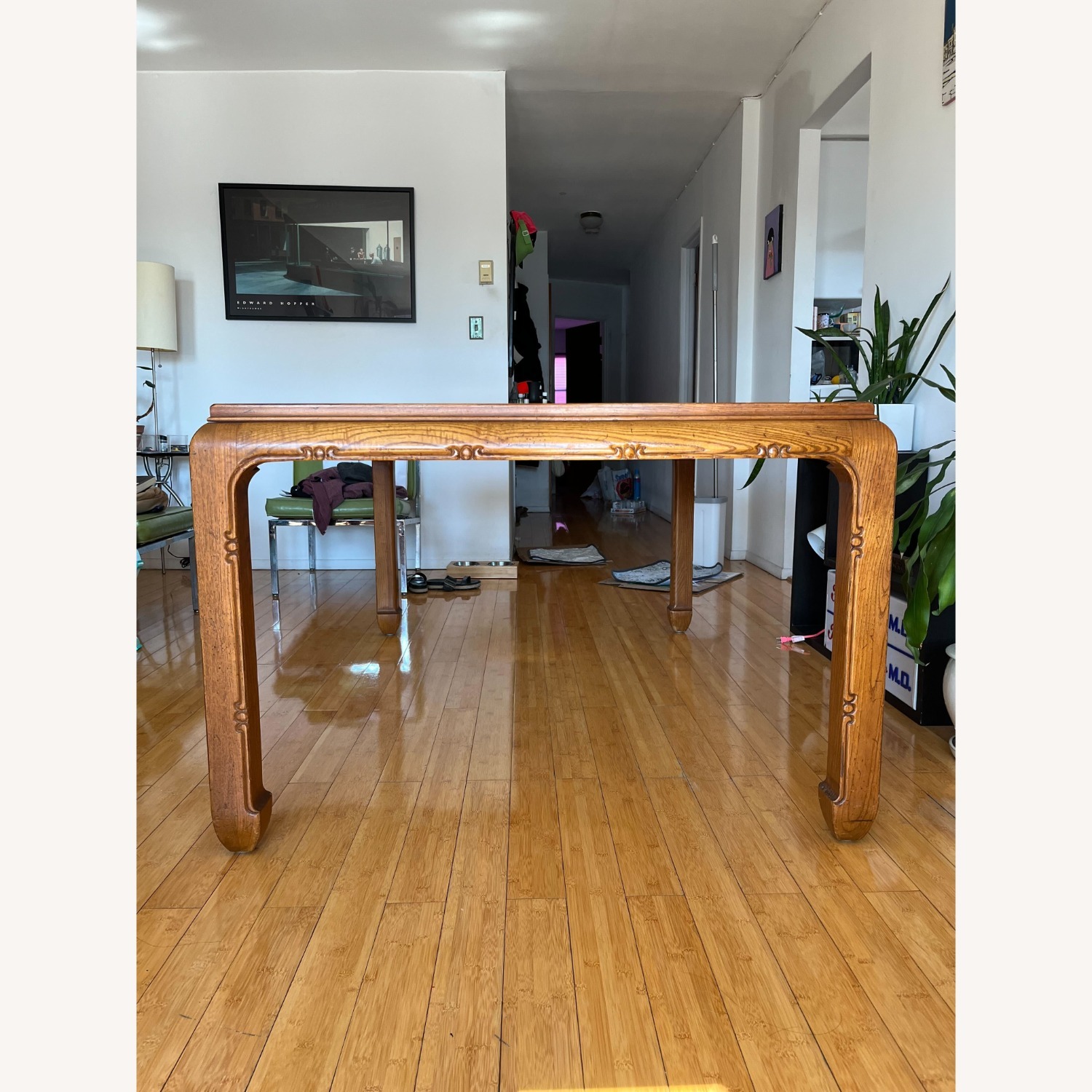 Vintage Wood and Glass Dining Table - image-3