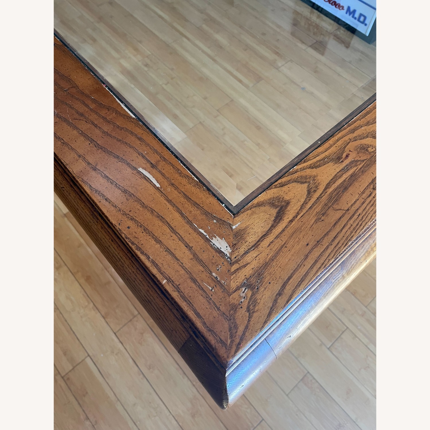 Vintage Wood and Glass Dining Table - image-4
