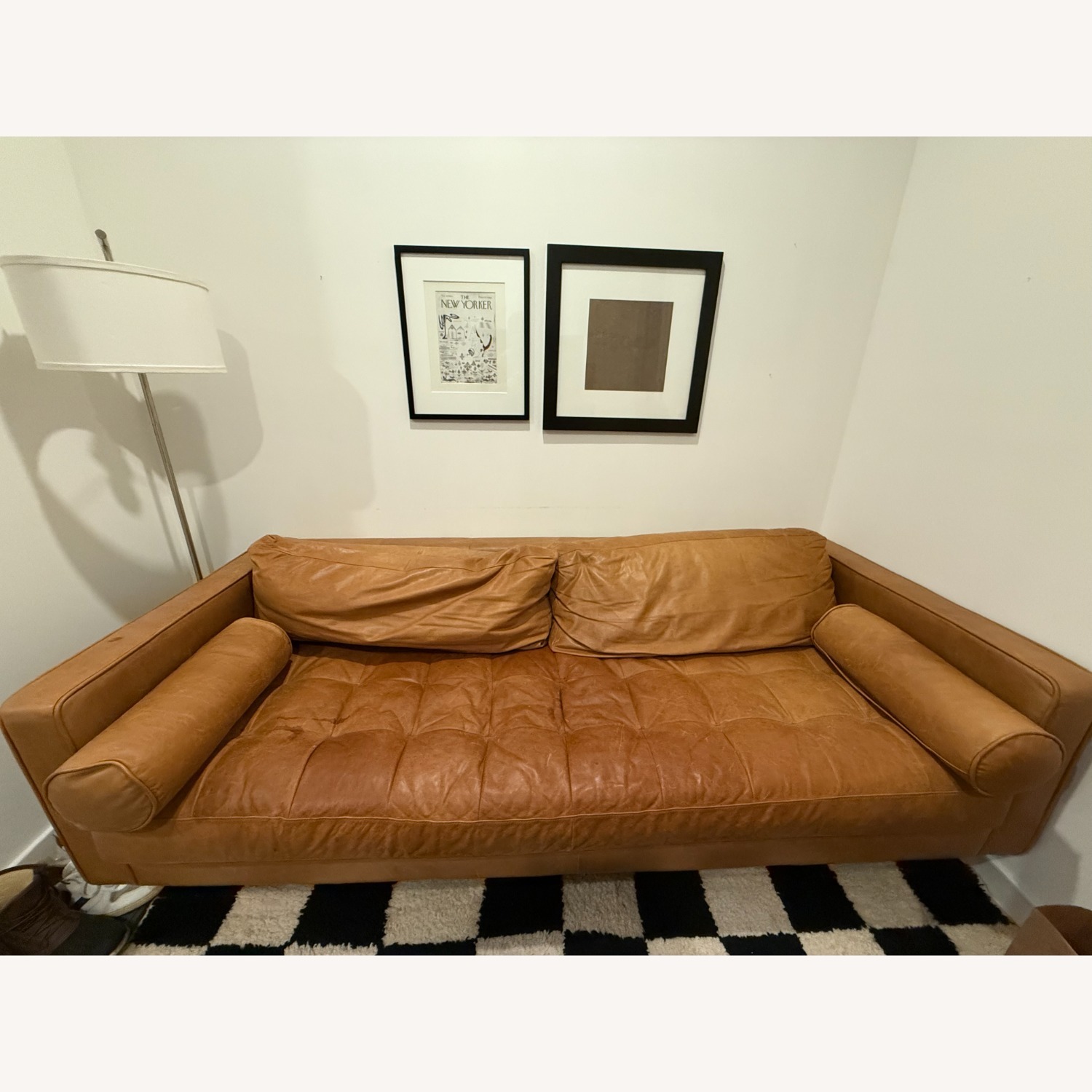 Article Sven 88" Tufted Leather Sofa - Charme Tan - image-3