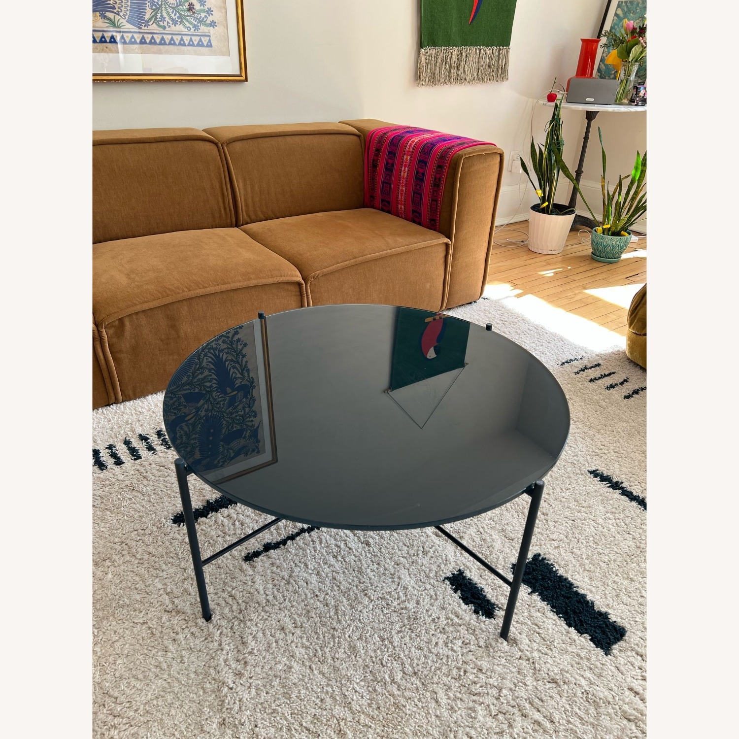 Article Glass Coffee Table, Blue - image-1