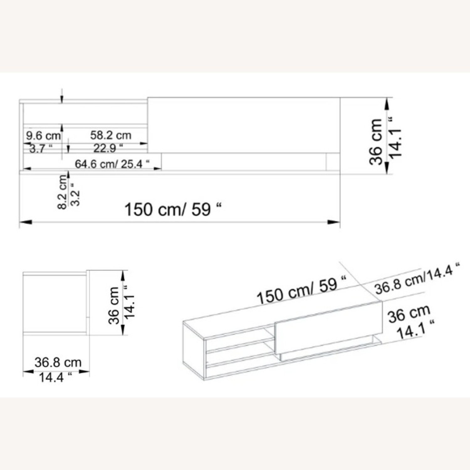 TV Stand with Shelves and Storage - image-3