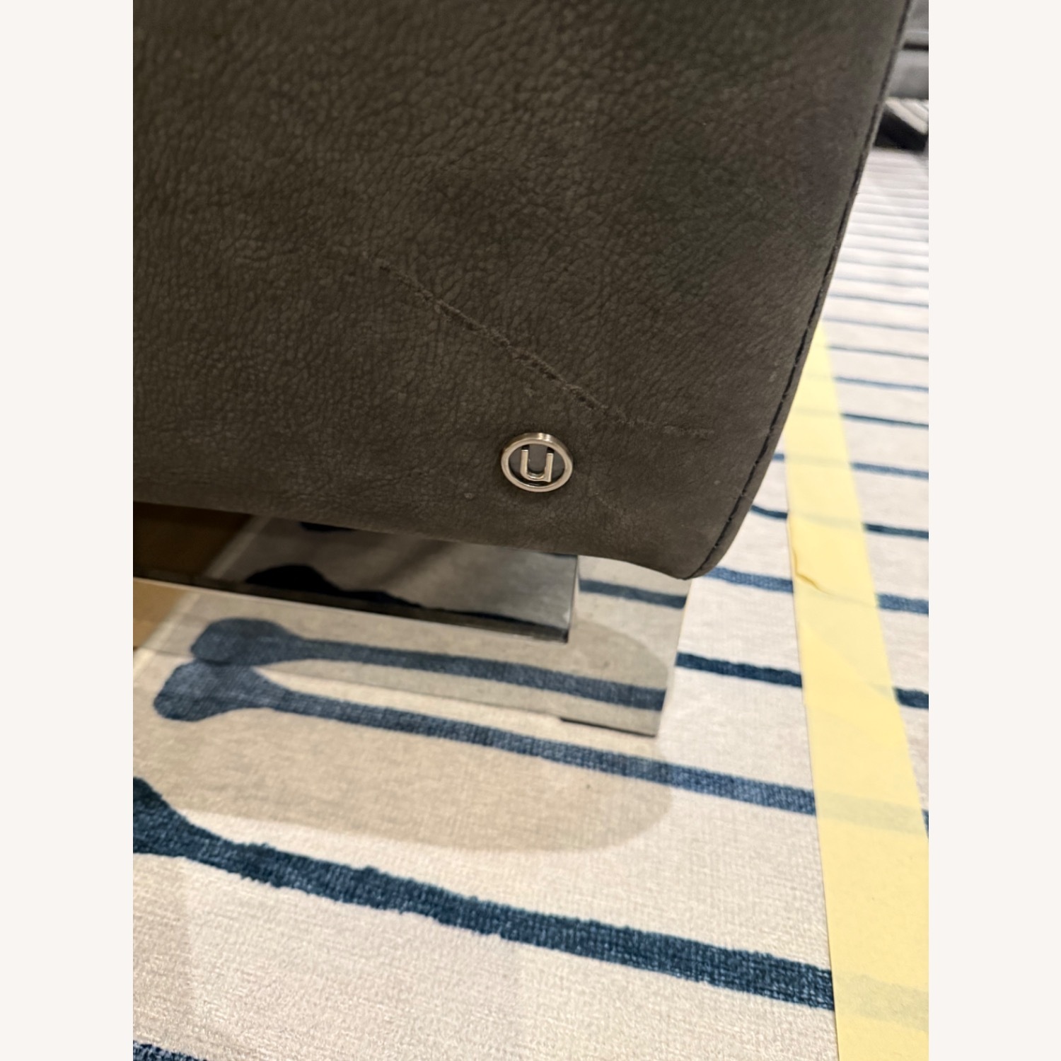 Natuzzi Gray Sectional Leather Sofa - image-4