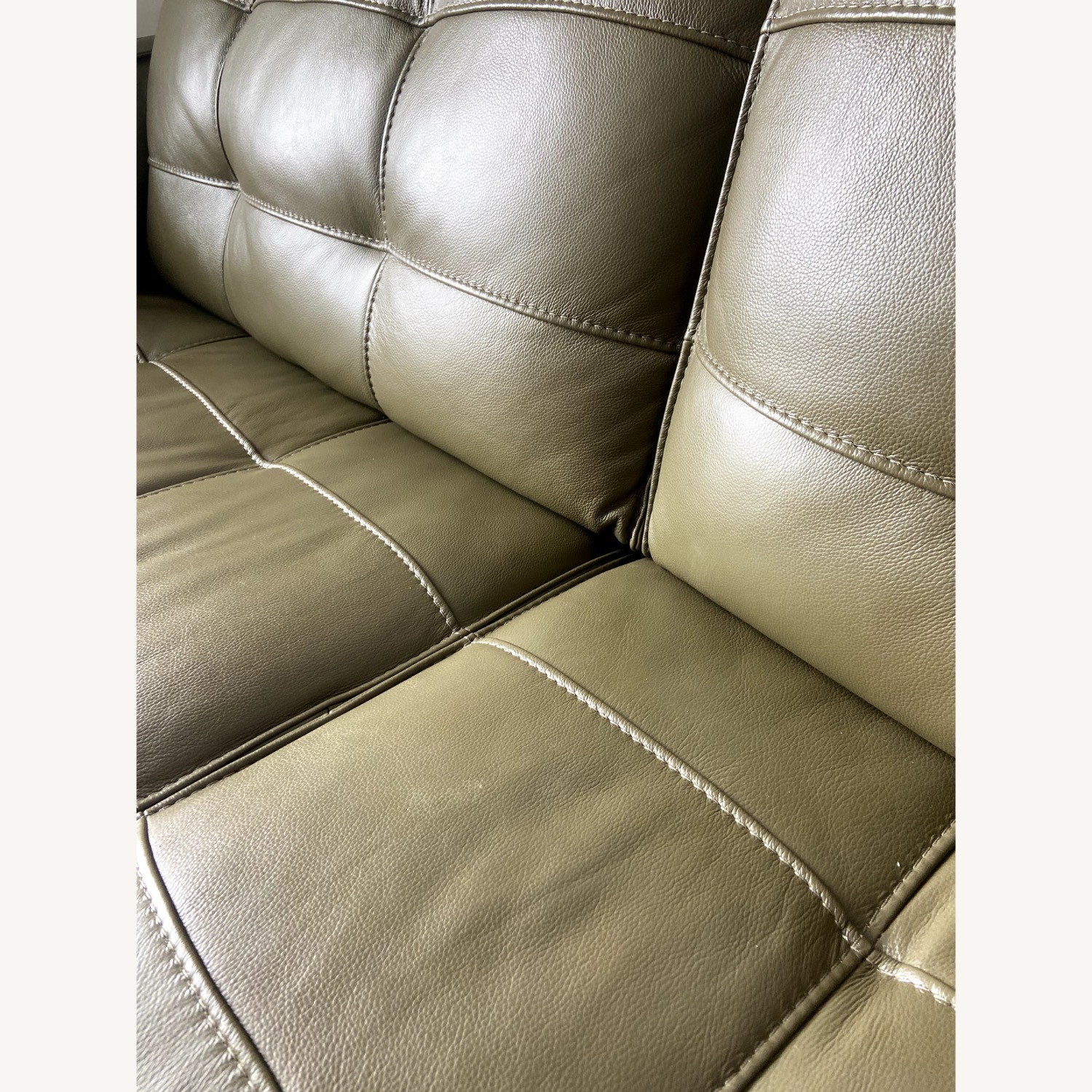 Apt2b Olive Leather Sofa - Footrests - image-6