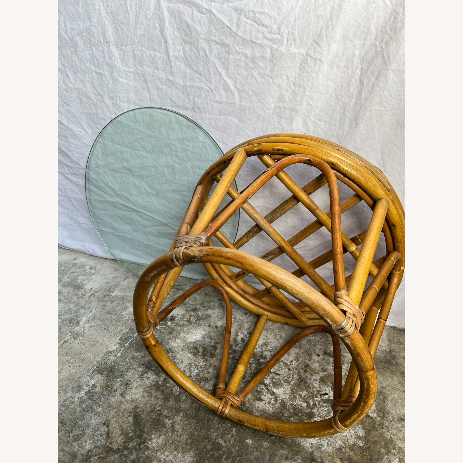 Vintage Bamboo Side Table - image-6