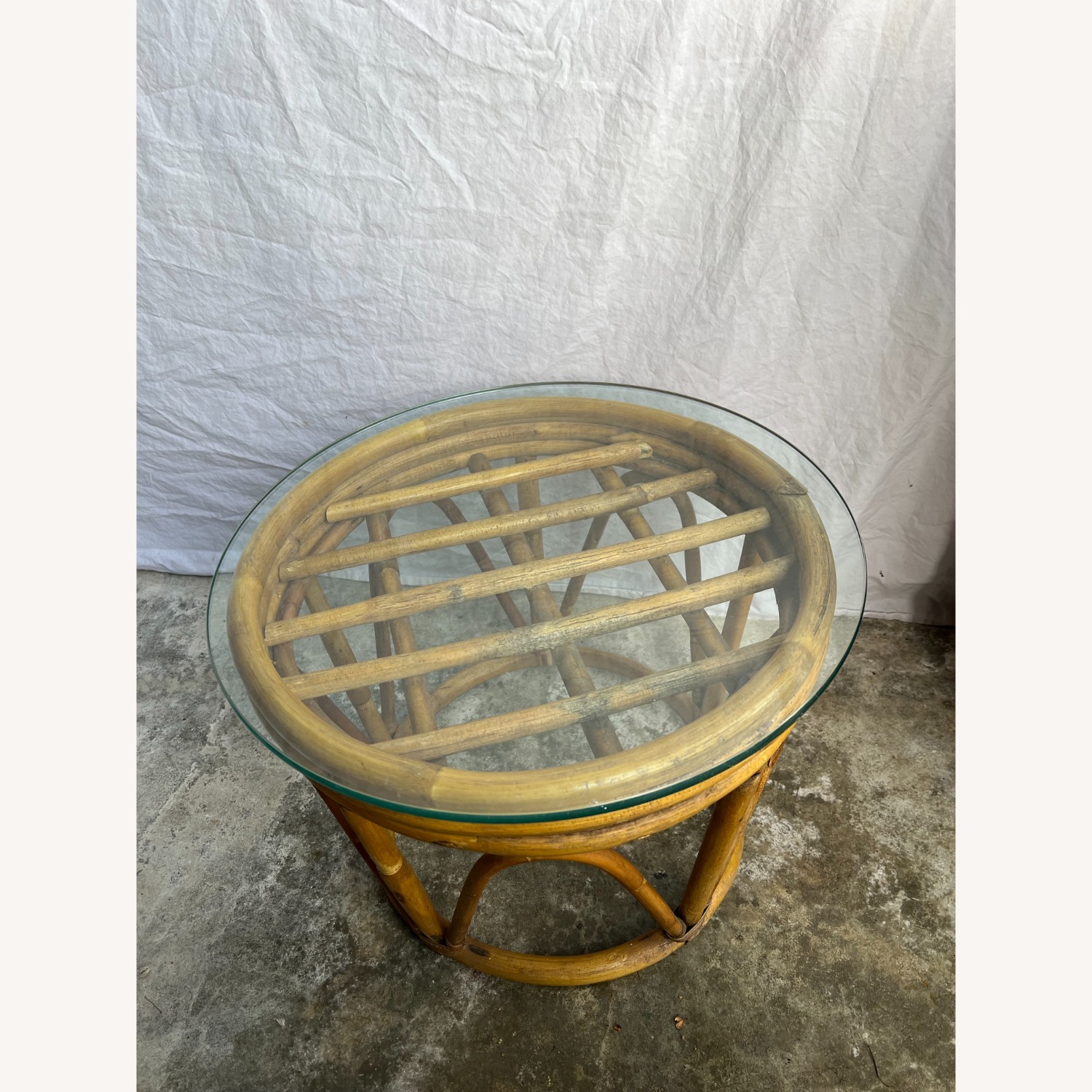 Vintage Bamboo Side Table - image-2