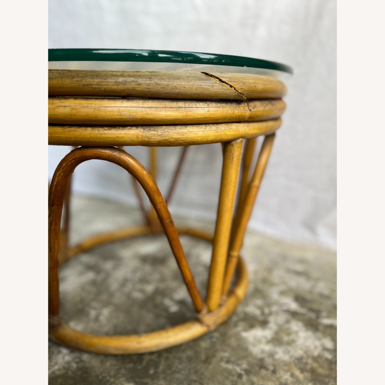 Vintage Bamboo Side Table - image-5