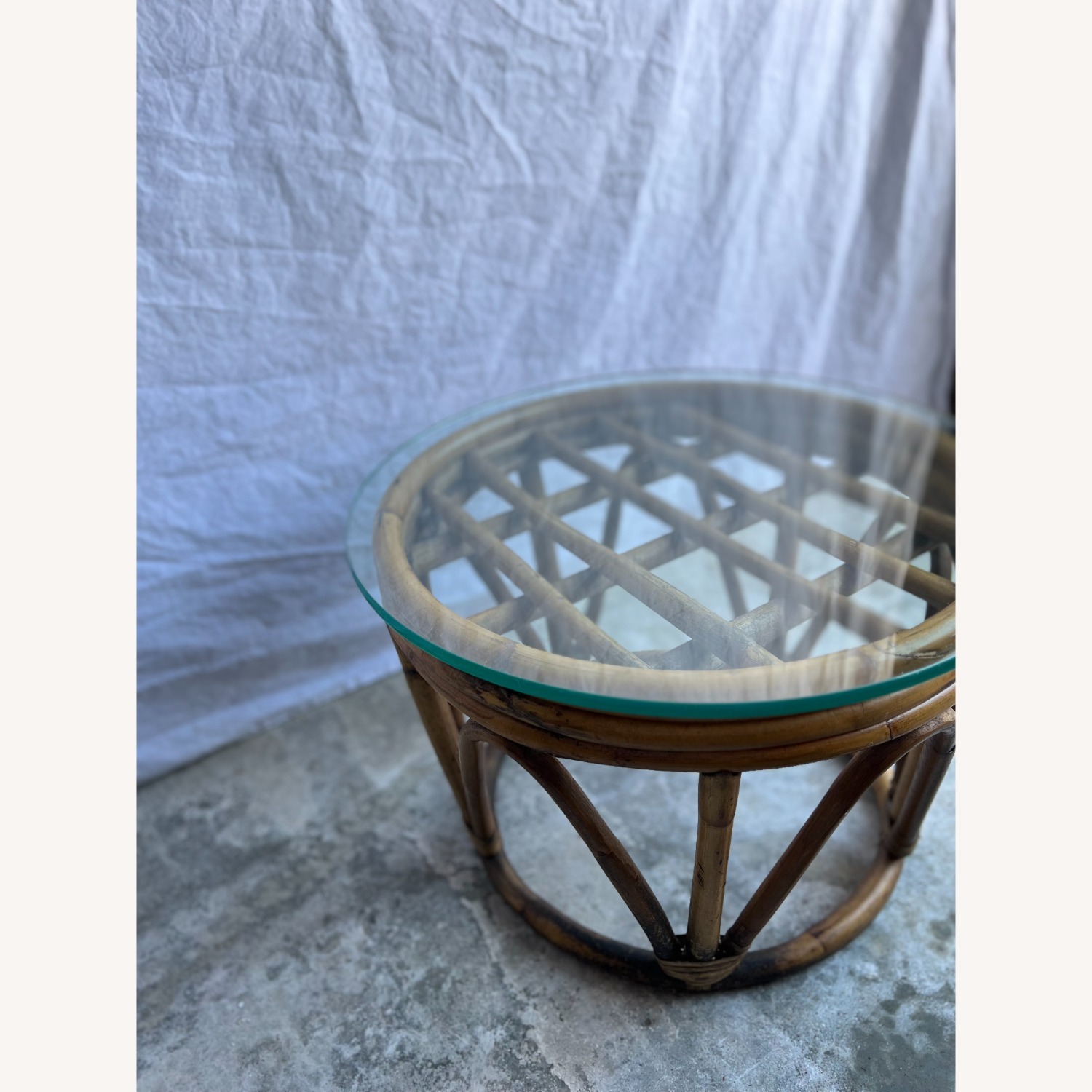Vintage Bamboo Side Table - image-10