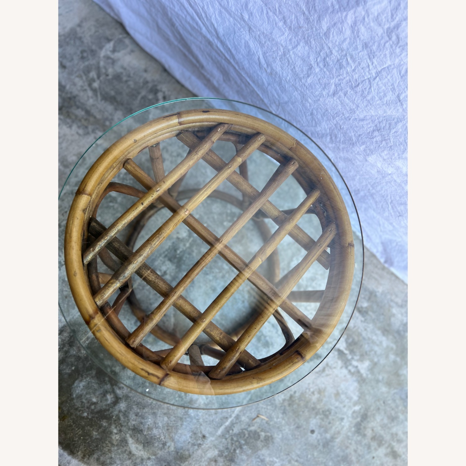Vintage Bamboo Side Table - image-9