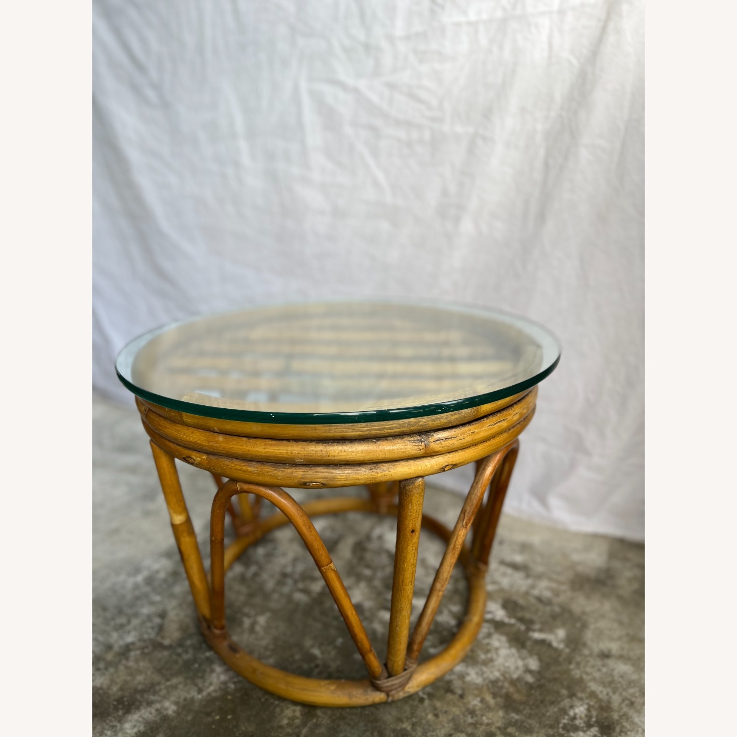 Vintage Bamboo Side Table - image-1