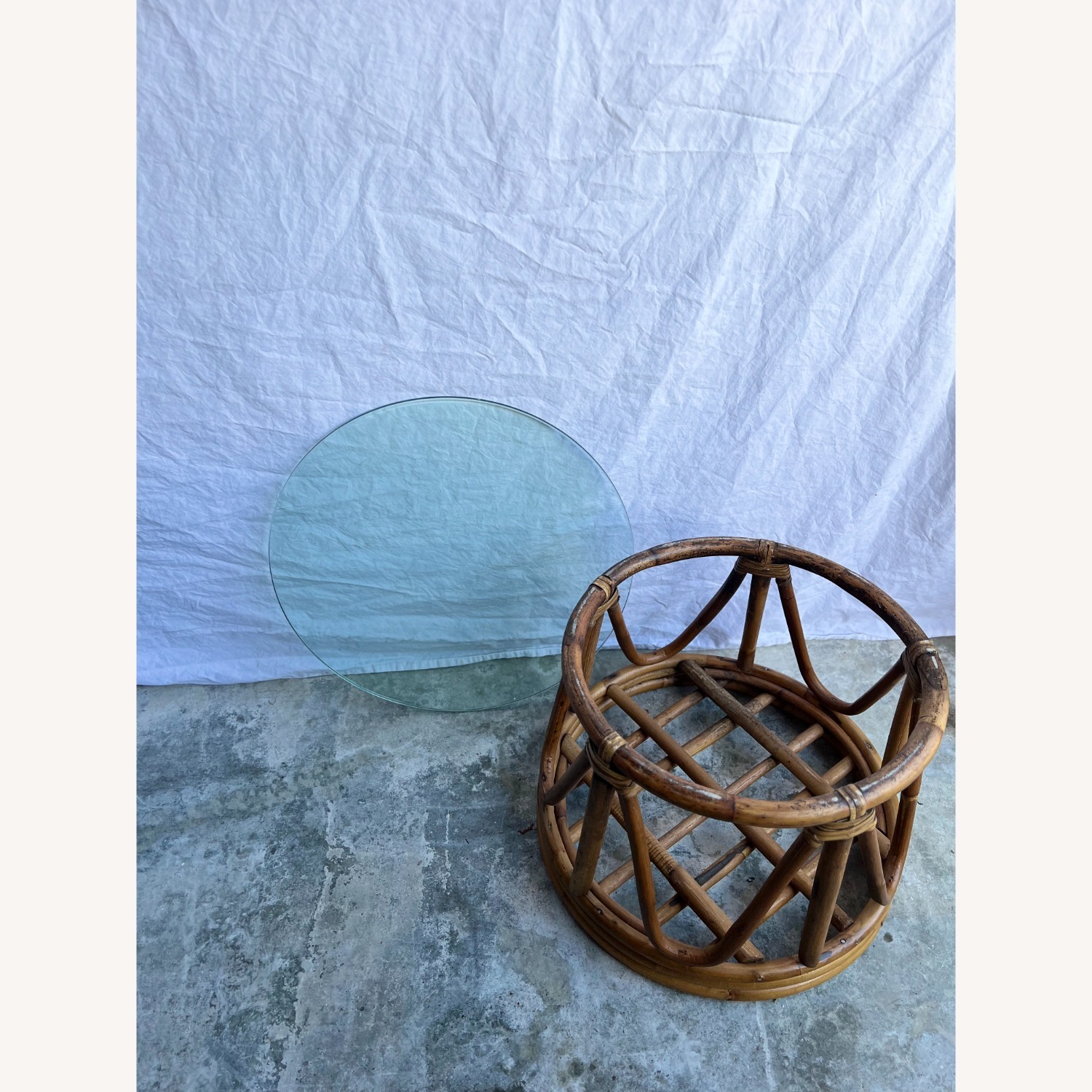 Vintage Bamboo Side Table - image-12