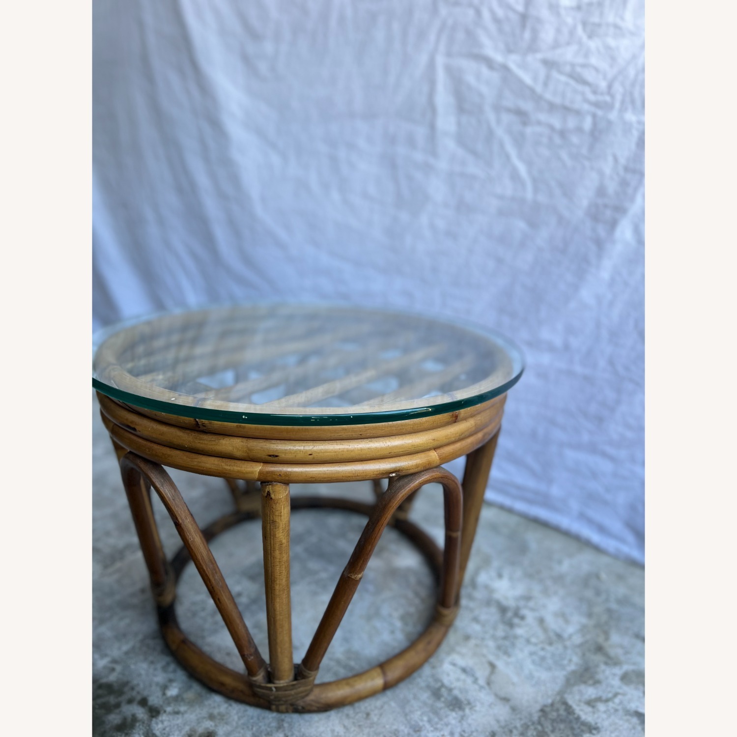 Vintage Bamboo Side Table - image-7