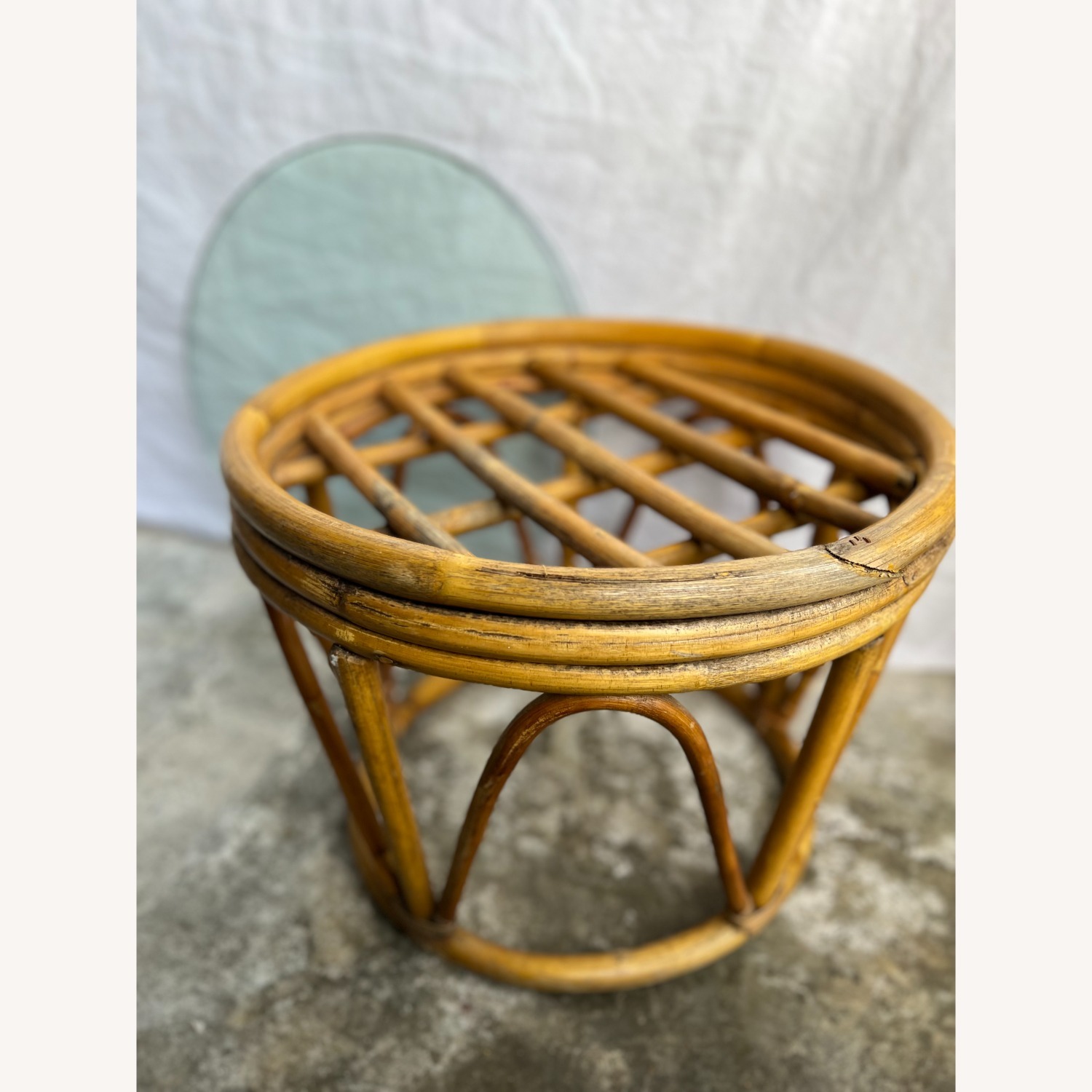 Vintage Bamboo Side Table - image-4