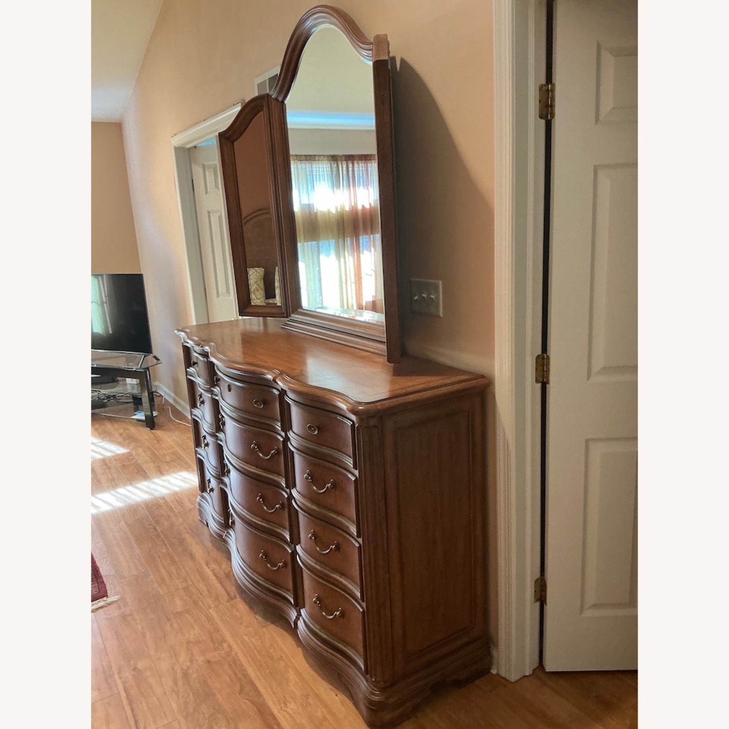Thomasville Burlwood Dresser with Trifold Mirror - image-3