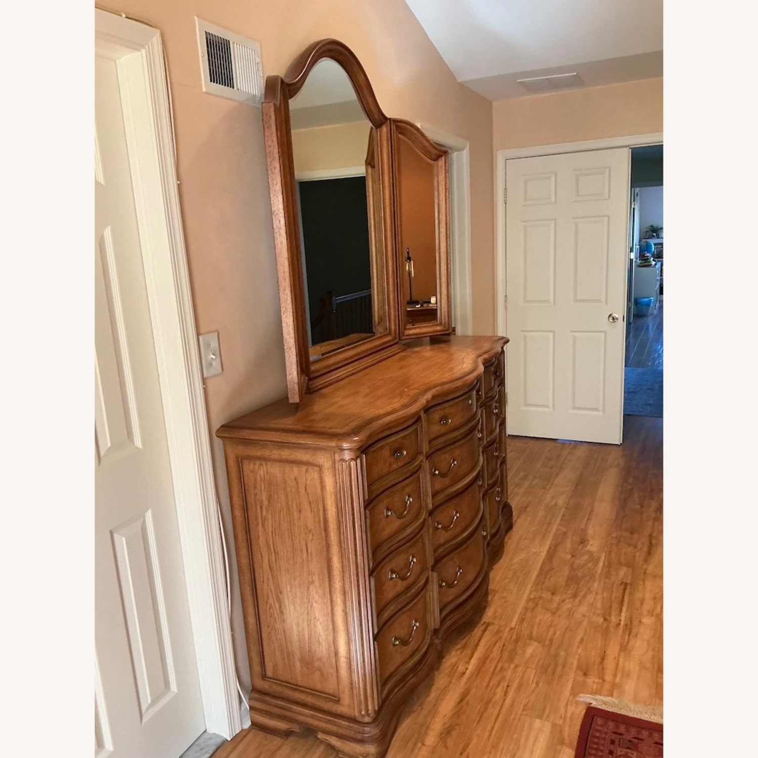 Thomasville Burlwood Dresser with Trifold Mirror - image-2