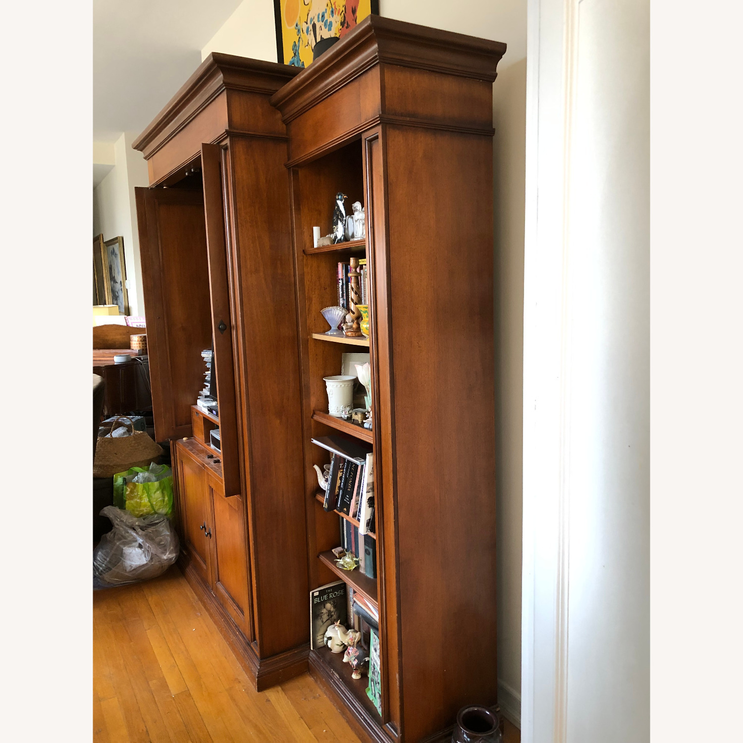 Solid Wood Entertainment Center with Pocket Doors - image-2