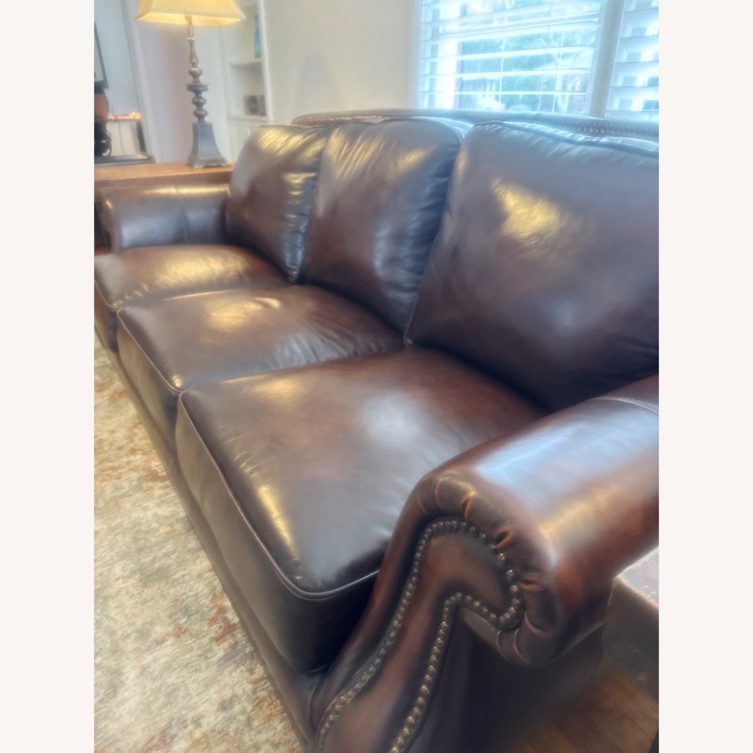 Rooms To Go Cindy Crawford Calvano Leather Sofa - image-4