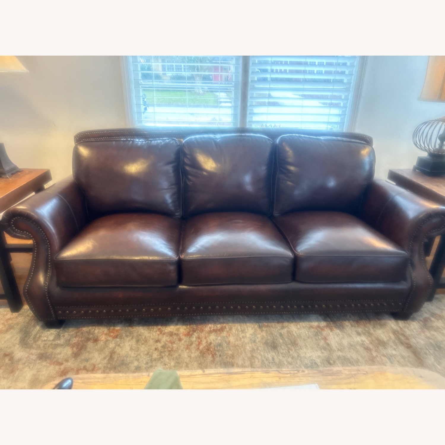Rooms To Go Cindy Crawford Calvano Leather Sofa - image-2