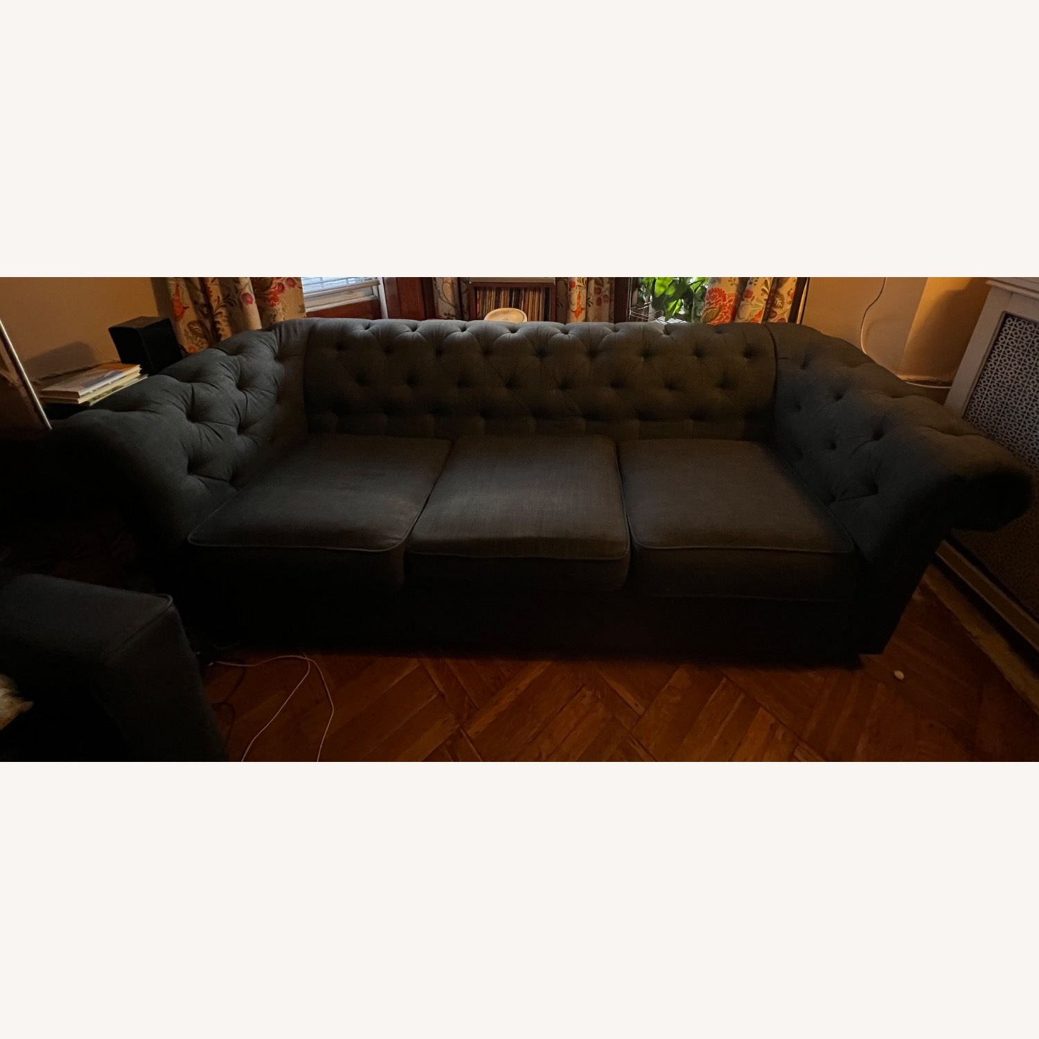 Chesterfield Couch Dark Grey - image-5