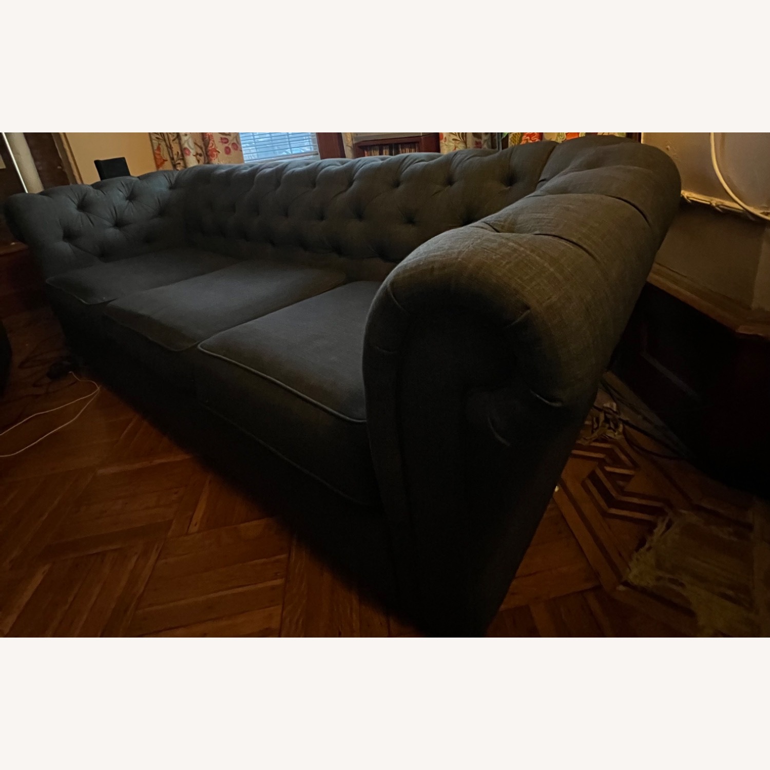 Chesterfield Couch Dark Grey - image-3