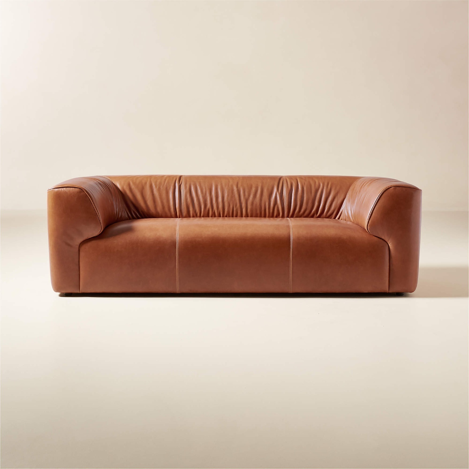 CB2 Rodez 88" Saddle Leather Apartment Sofa - image-5